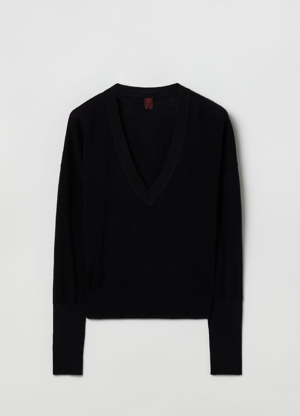 Stefanel Pullover in lana e seta con scollo a V Pezzi Unici