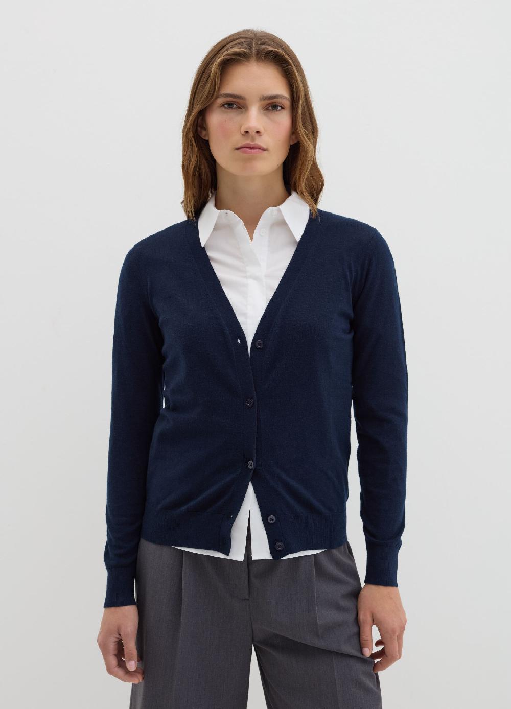 Stefanel Cardigan in lana e seta con scollo a V In Saldo