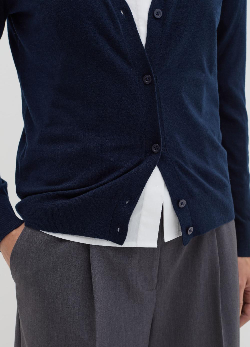 Stefanel Cardigan in lana e seta con scollo a V In Saldo