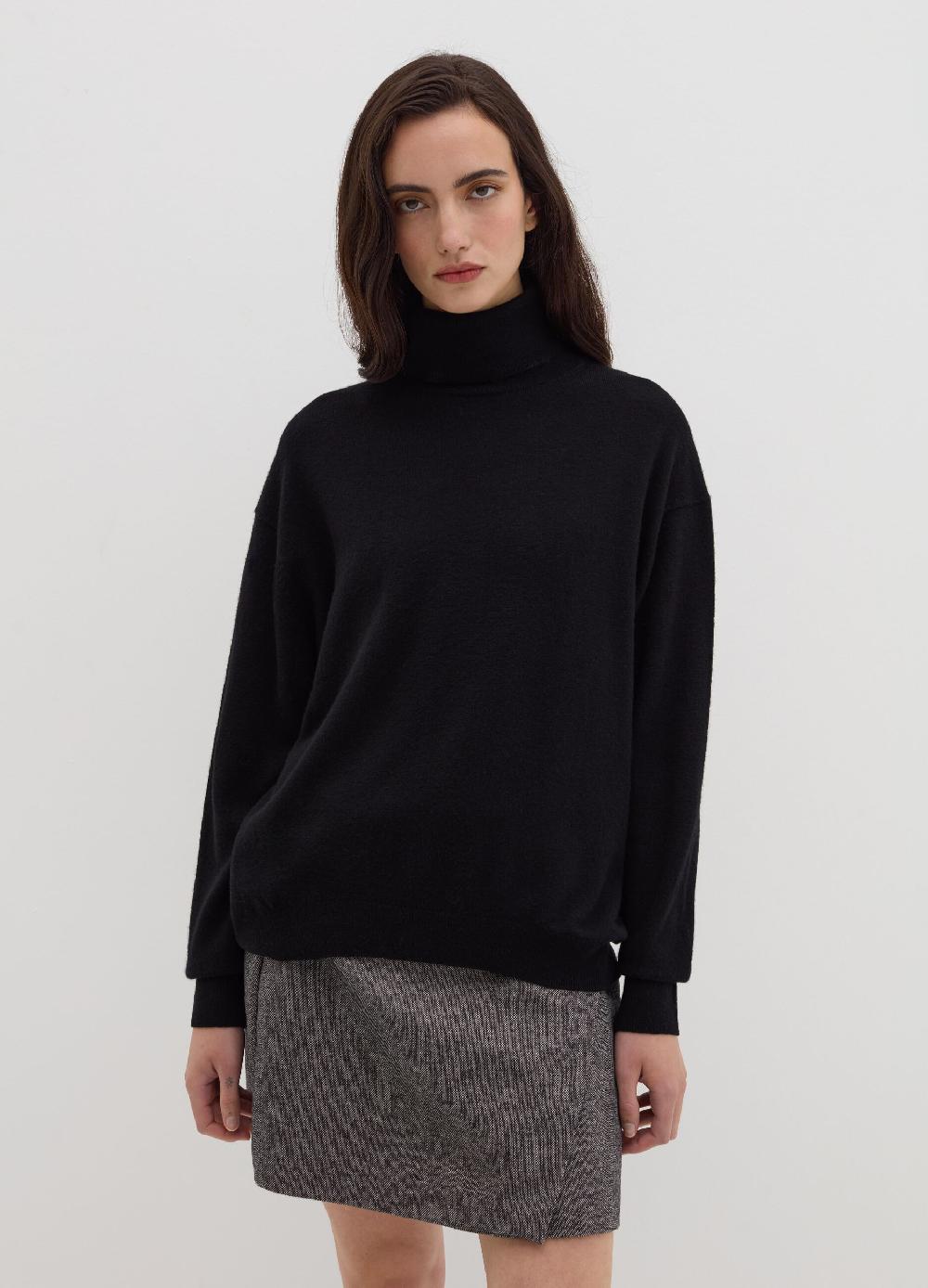 Stefanel Pullover in lana cardata a collo alto Negozio online di fabbrica