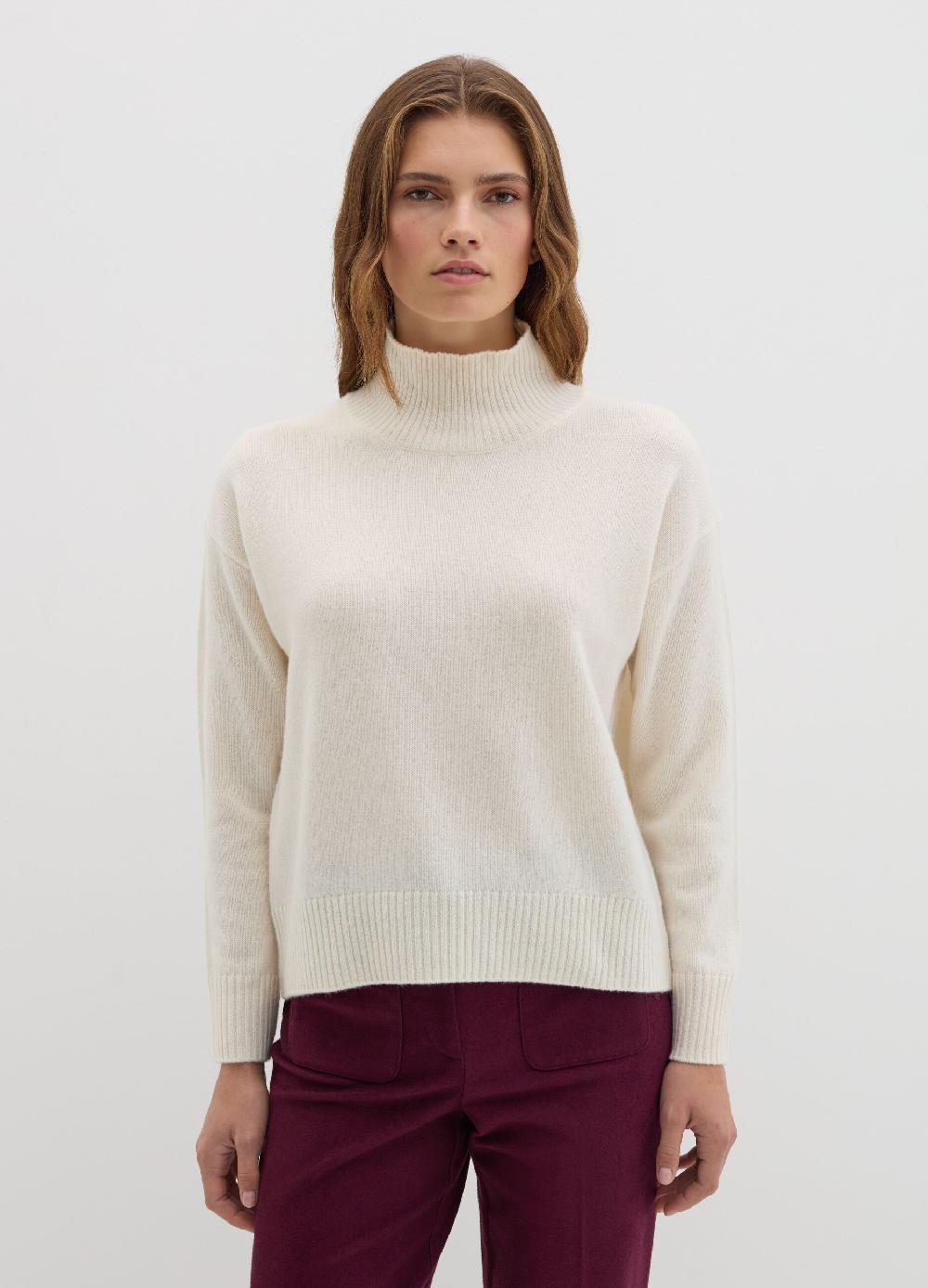 Stefanel Pullover mock neck in lana cardata Prezzo di fabbrica