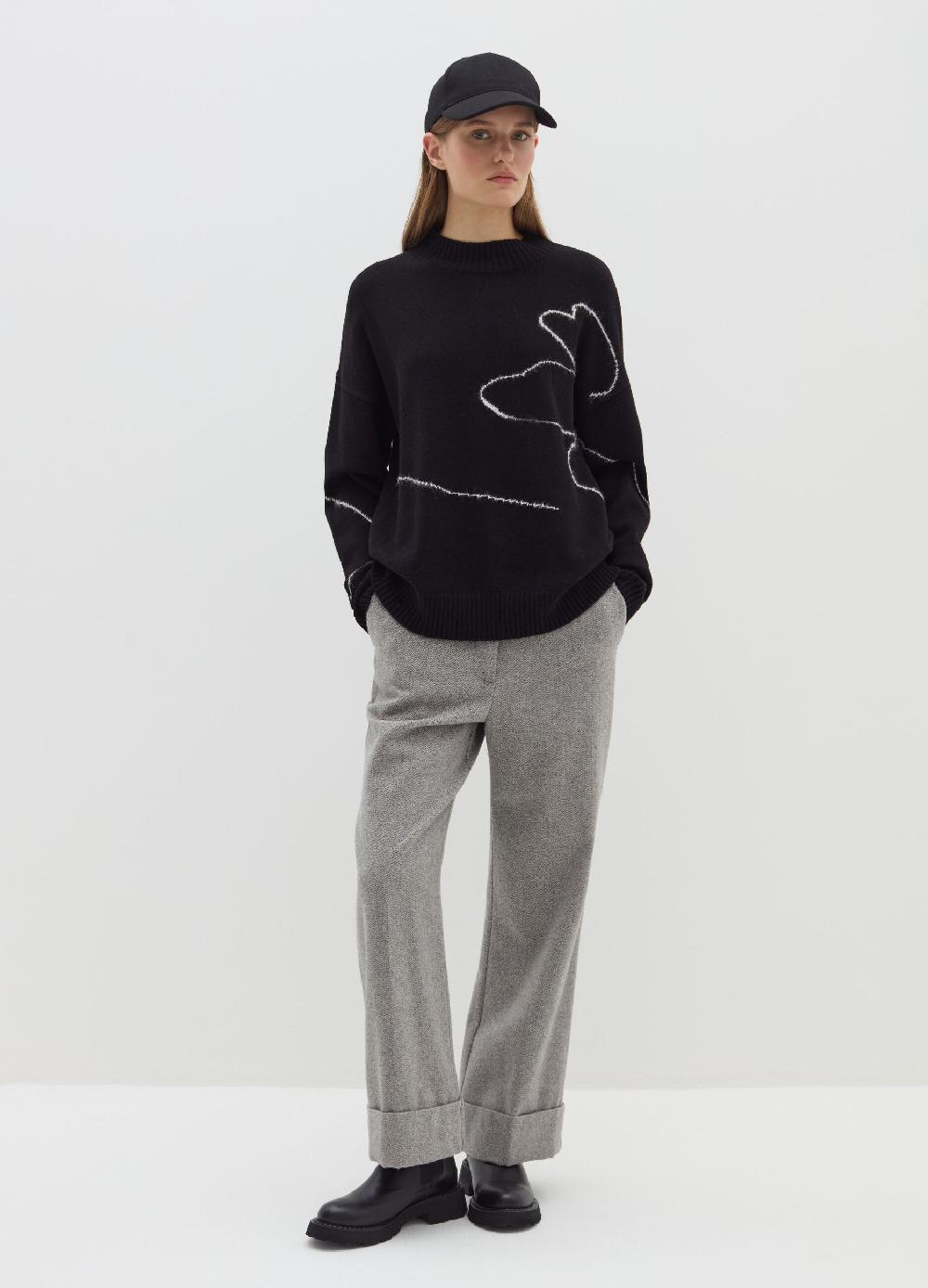 Stefanel Pullover con intarsio floreale Grande vendita