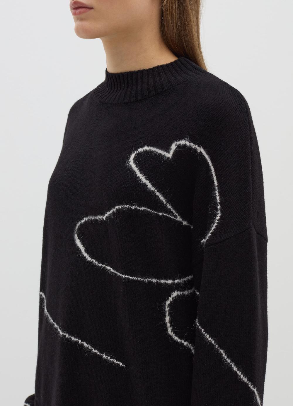 Stefanel Pullover con intarsio floreale Grande vendita