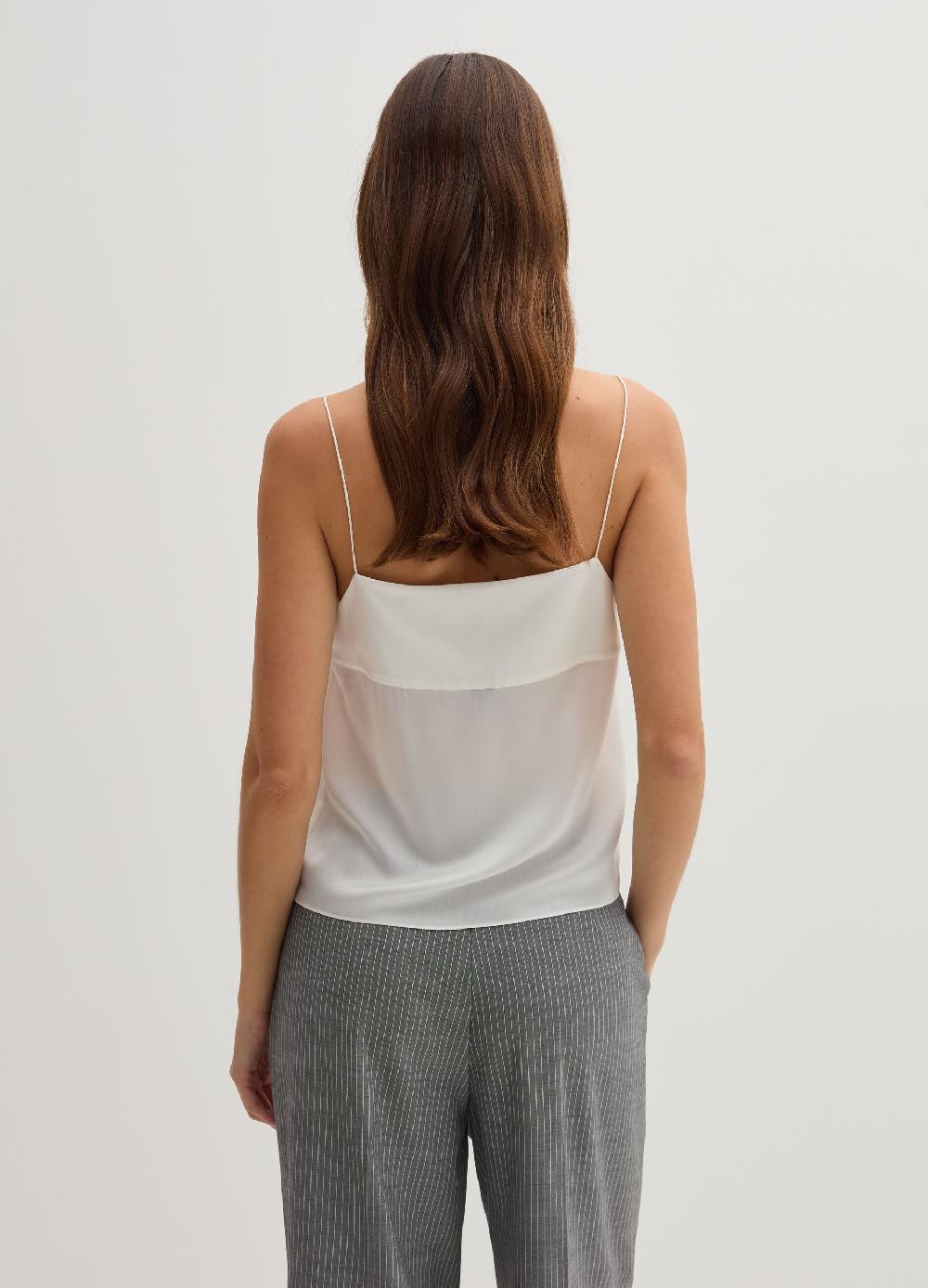 Stefanel Top in viscosa e seta con spalline sottili Online Outlet