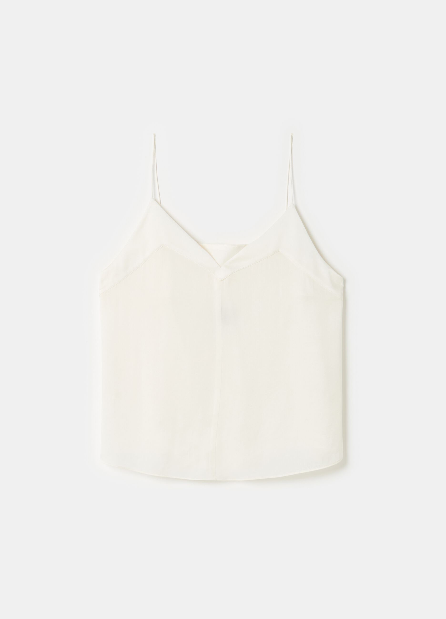 Stefanel Top in viscosa e seta con spalline sottili Online Outlet