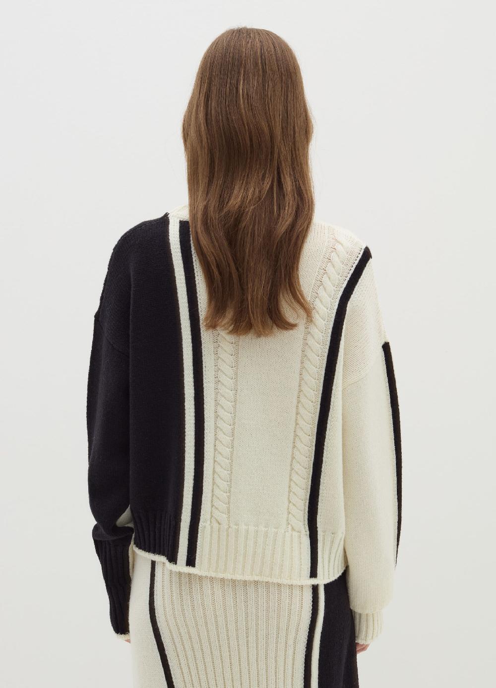 Stefanel Pullover in cordonetto con intarsio bicolore Offerta temporanea
