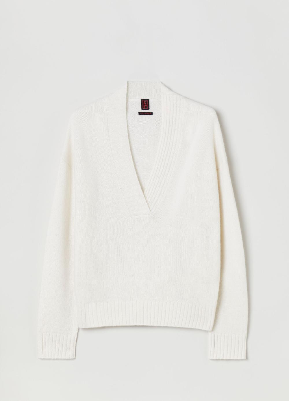 Stefanel Pullover in cashmere con scollo a V Lightning offer