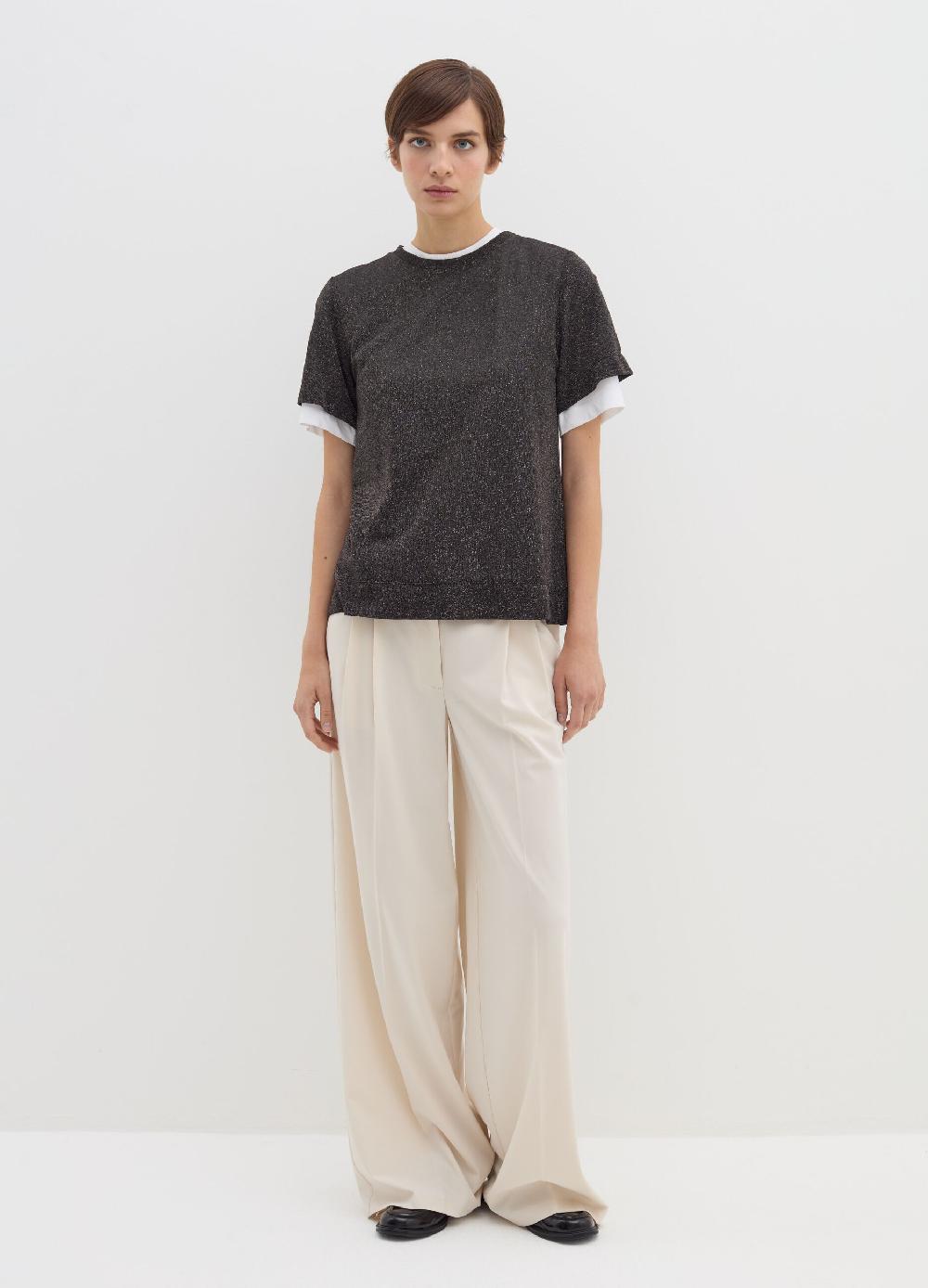 Stefanel T-shirt in lurex con spacchetti Liquidazione