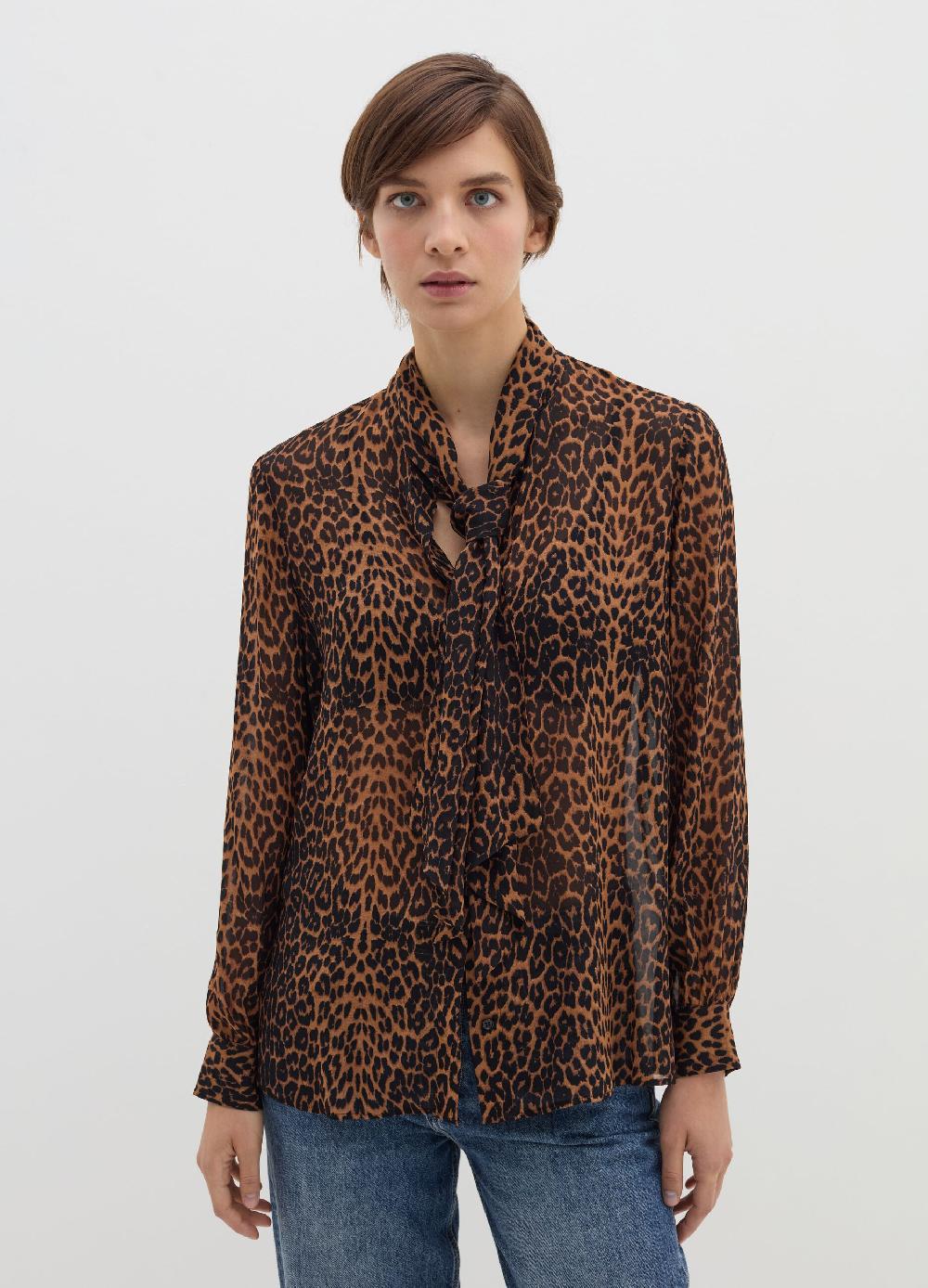 Stefanel Blusa in georgette con foulard Ritorno libero