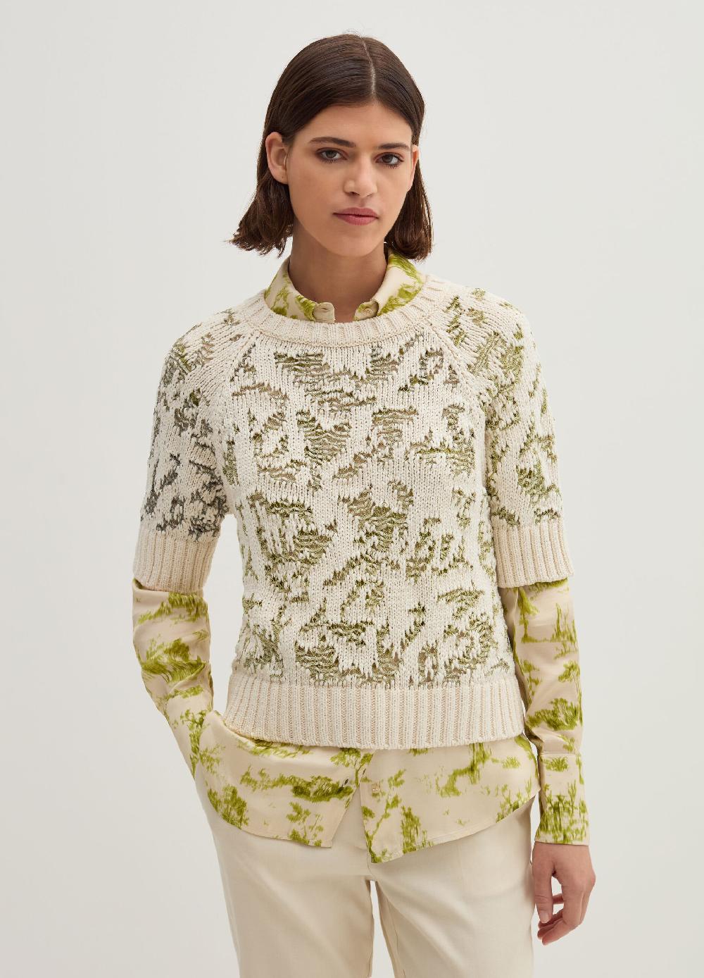 Stefanel Maglia traforata jacquard maniche al gomito Ultimo giorno