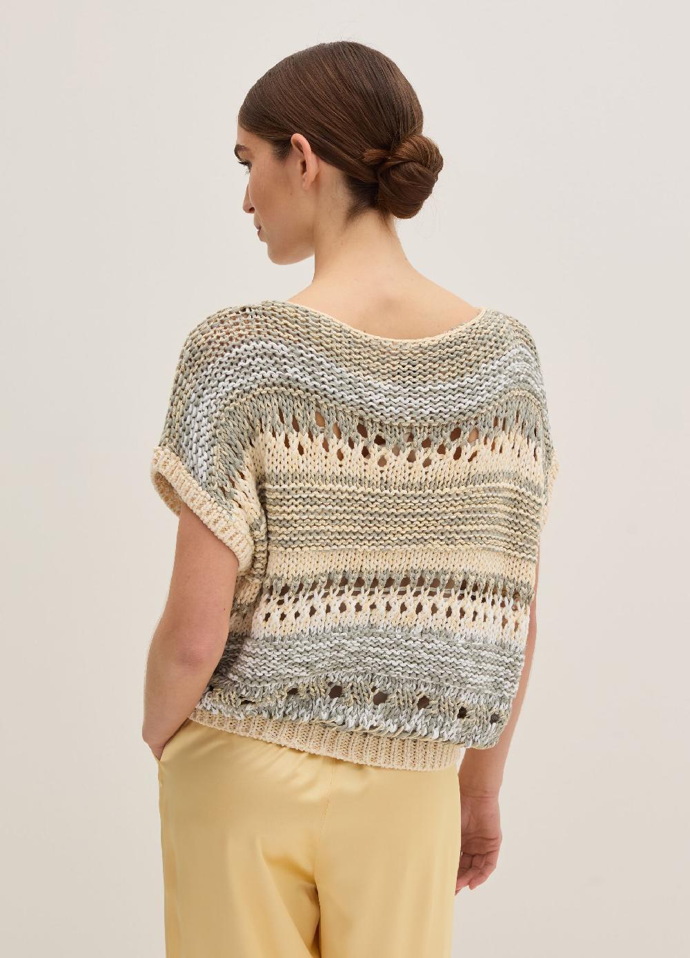 Stefanel Maglia lavorata con fantasia multicolore Sostegno trimestrale