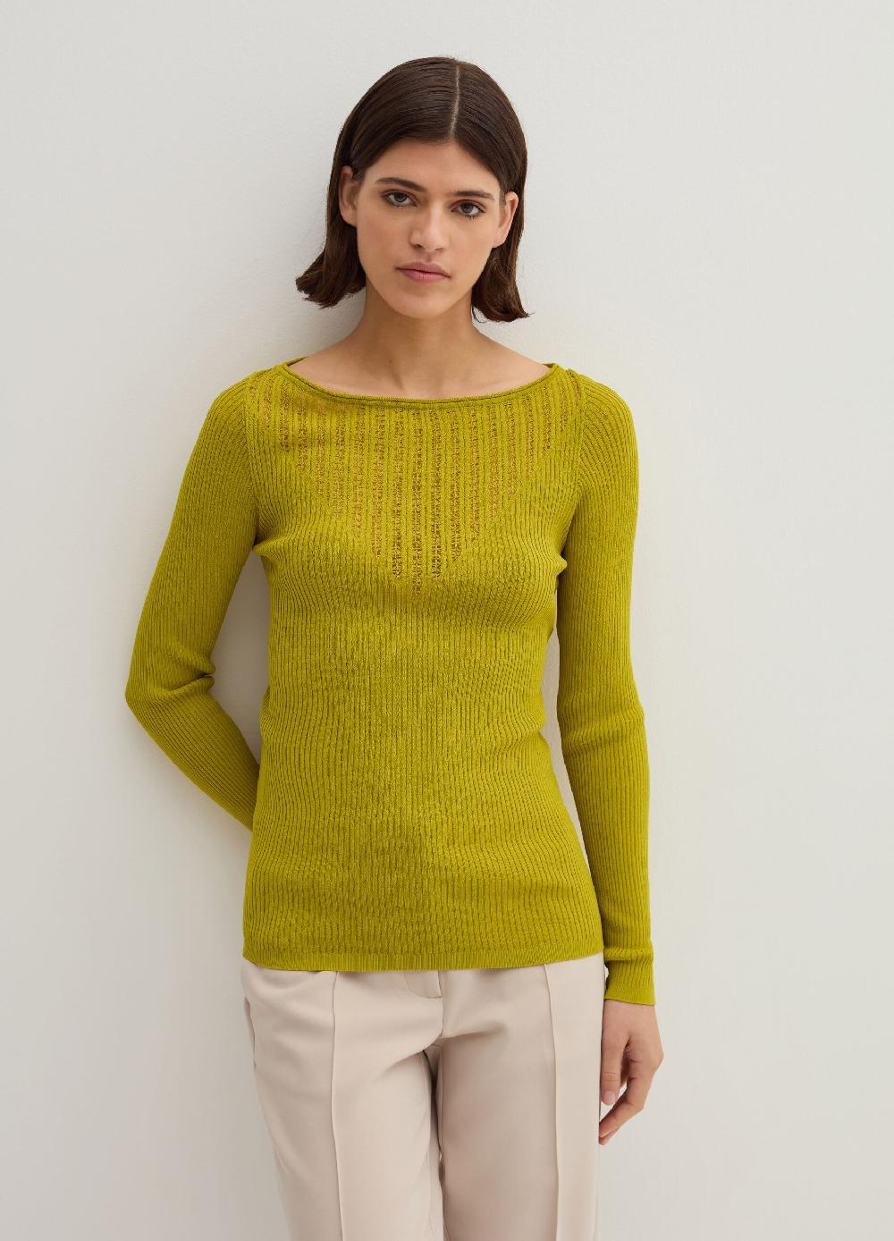Stefanel Maglia a costine con dettaglio traforato Fino al 55% di sconto
