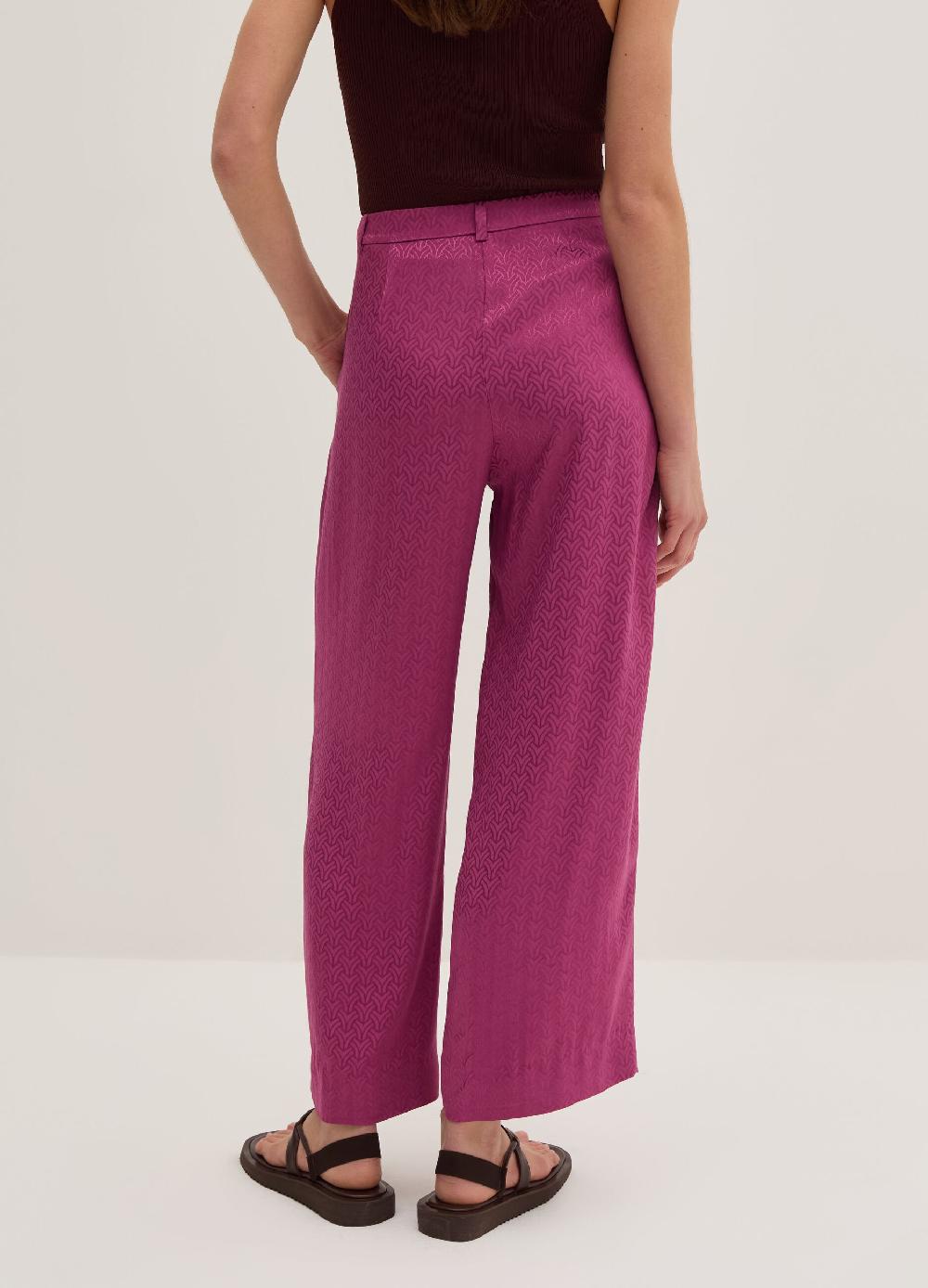 Stefanel Pantalone wide leg in viscosa jacquard Enormi sconti