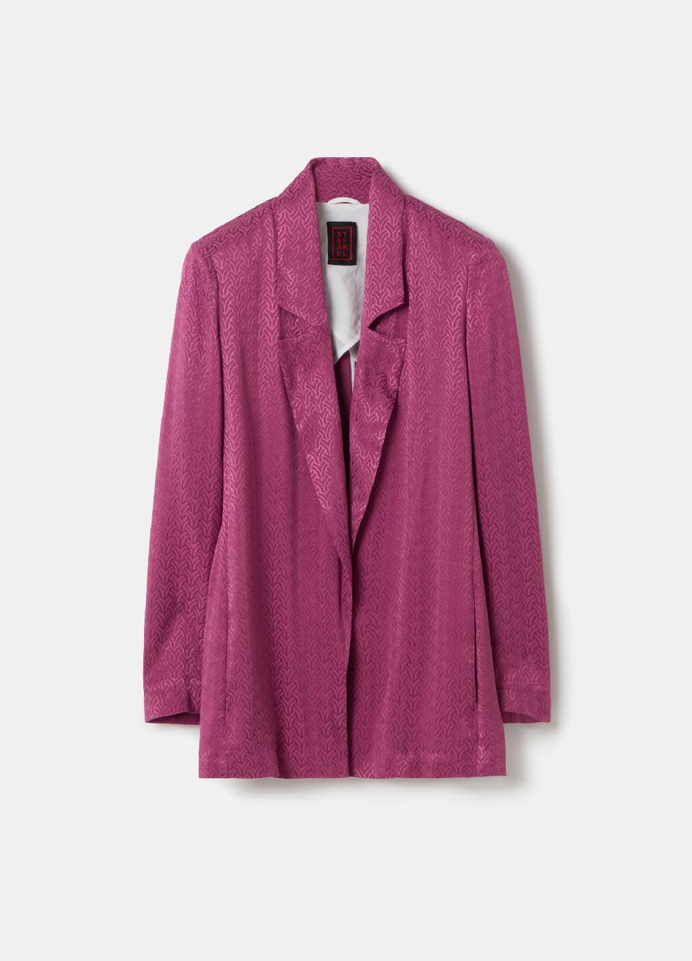 Stefanel Blazer aperto in viscosa jacquard 50% di sconto con spedizione gratuita