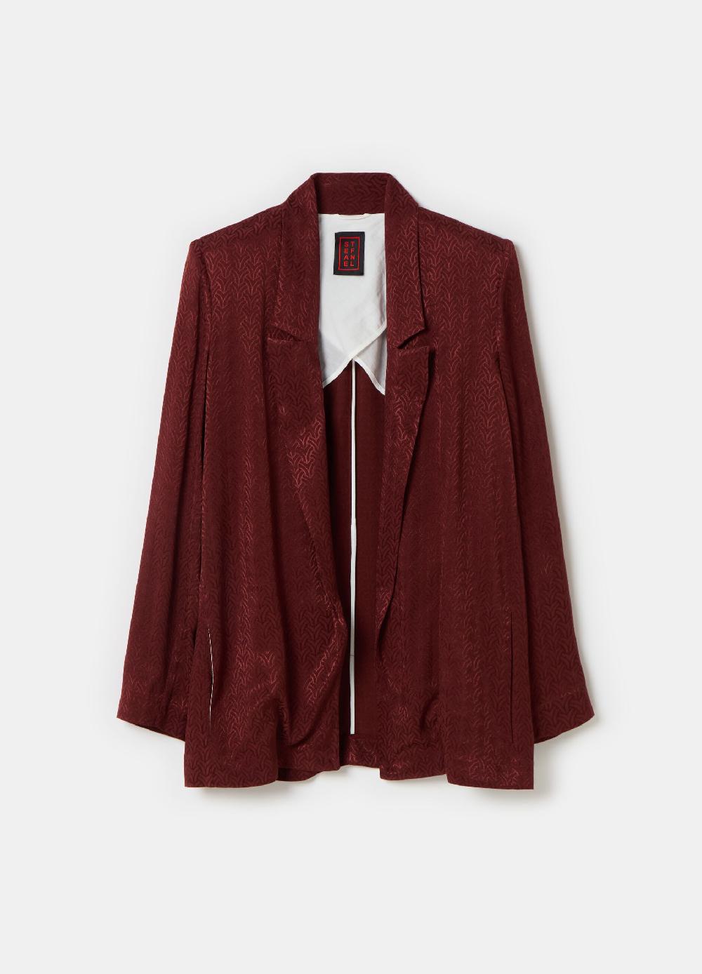 Stefanel Blazer aperto in viscosa jacquard Officina