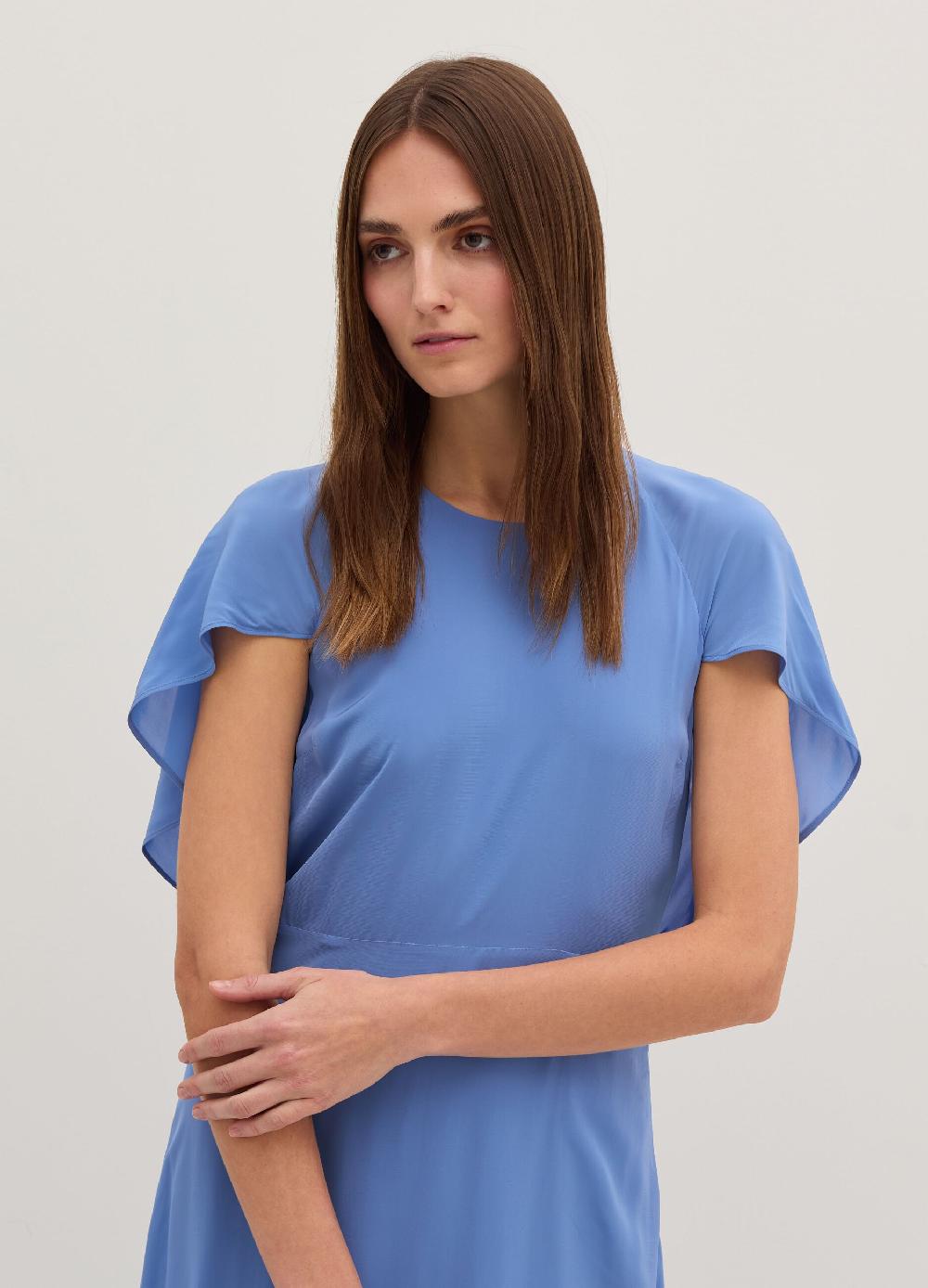 Stefanel Vestito lungo stile impero in crêpe de chine In vendita