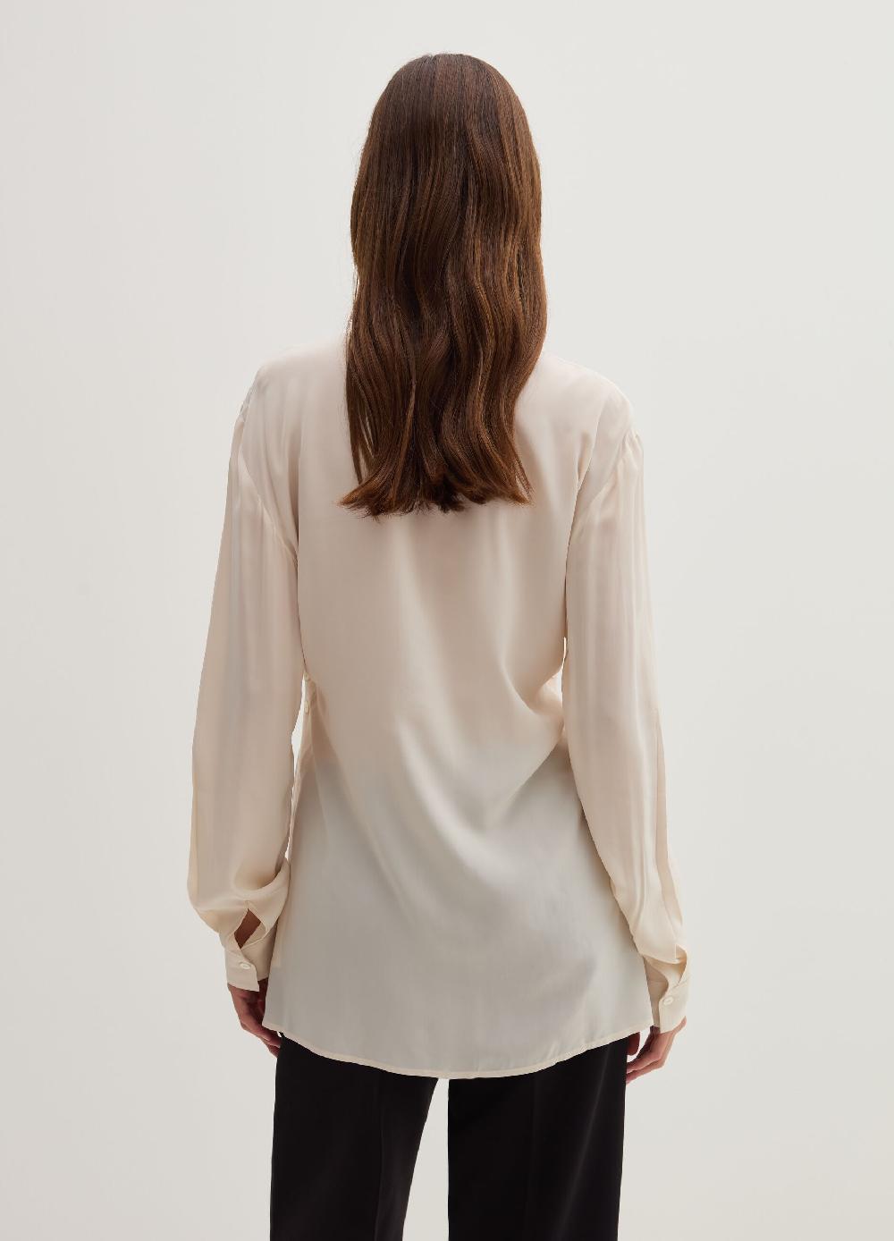 Stefanel Camicia in crêpe de chine collo alla coreana Duty-free