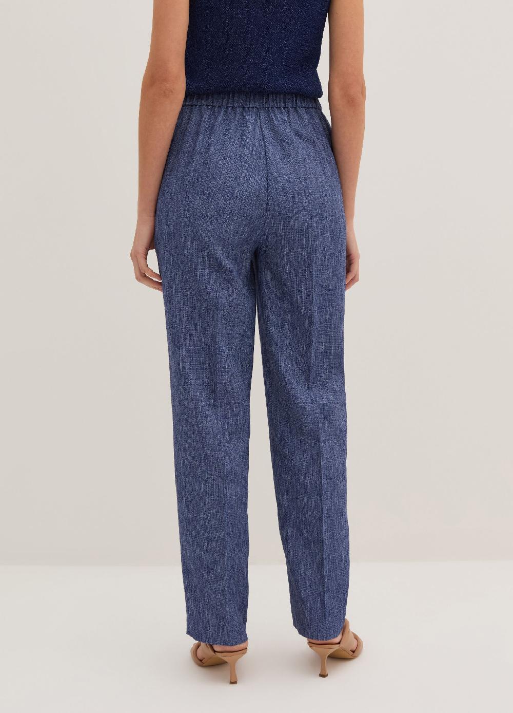 Stefanel Pantalone carrot fit con trama natte Italy