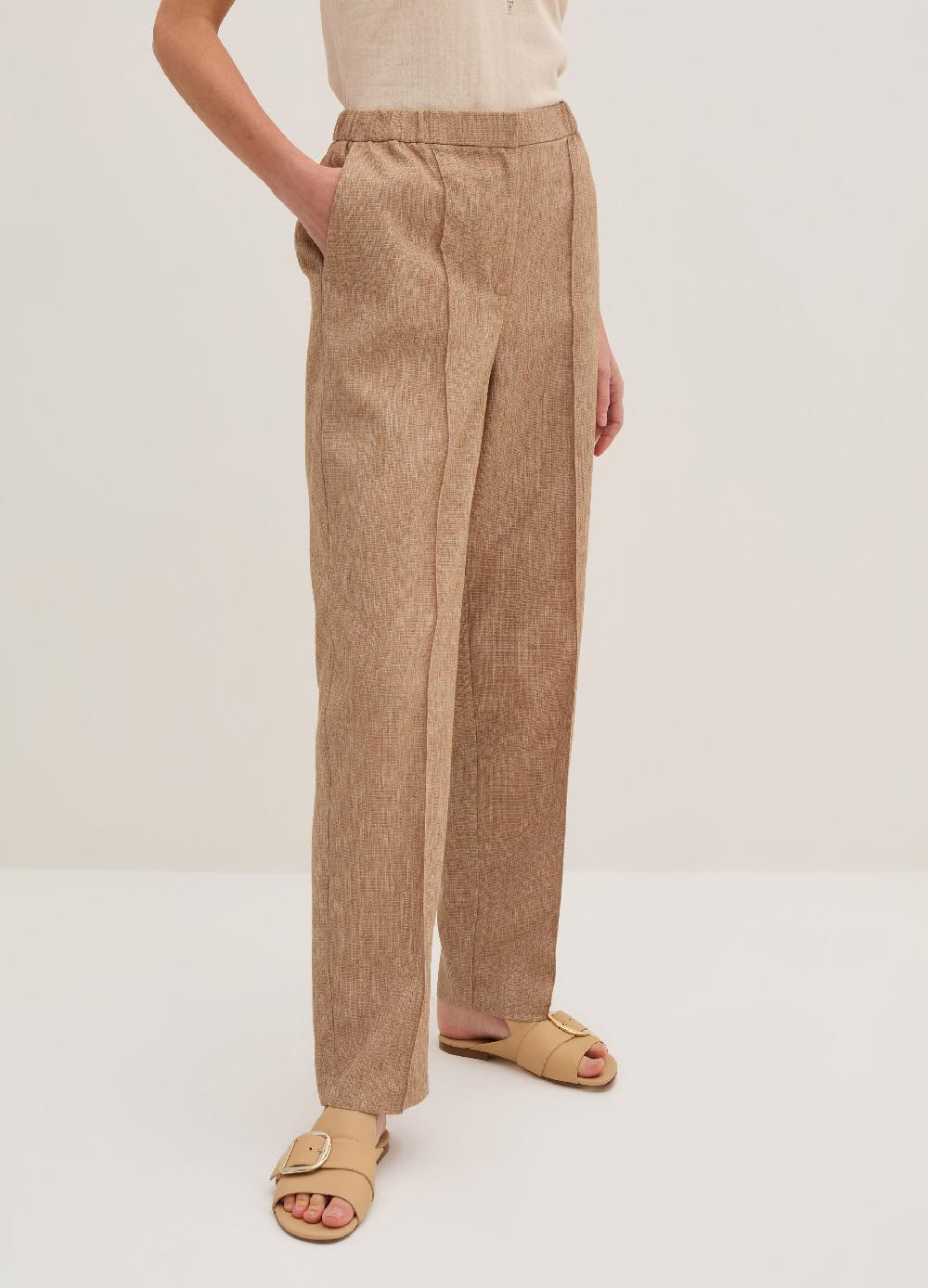 Stefanel Pantalone carrot fit con trama natte Nuovo
