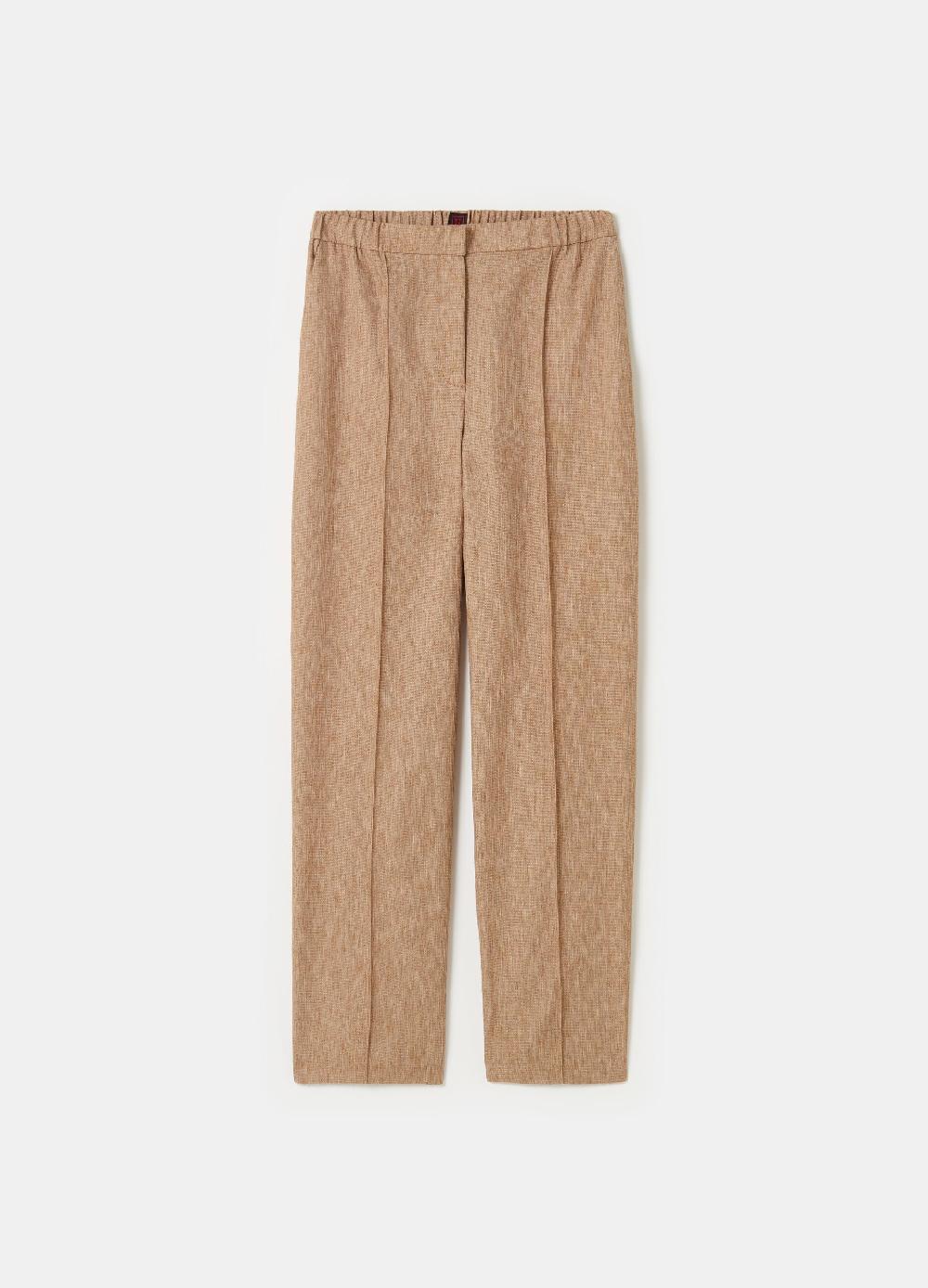 Stefanel Pantalone carrot fit con trama natte Nuovo