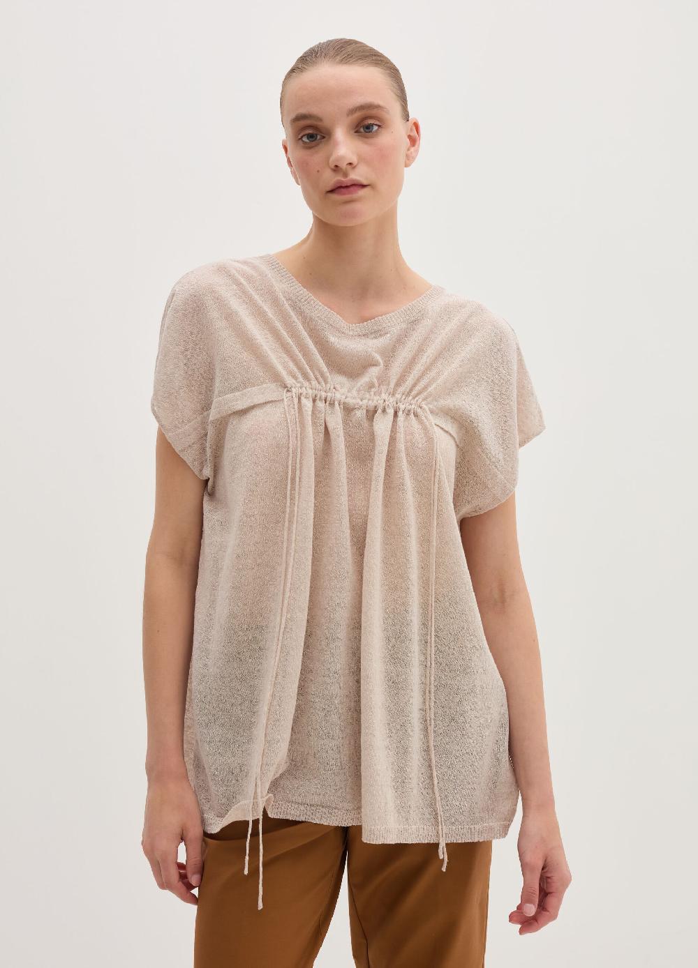 Stefanel Maglia in misto lino con coulisse Promozione