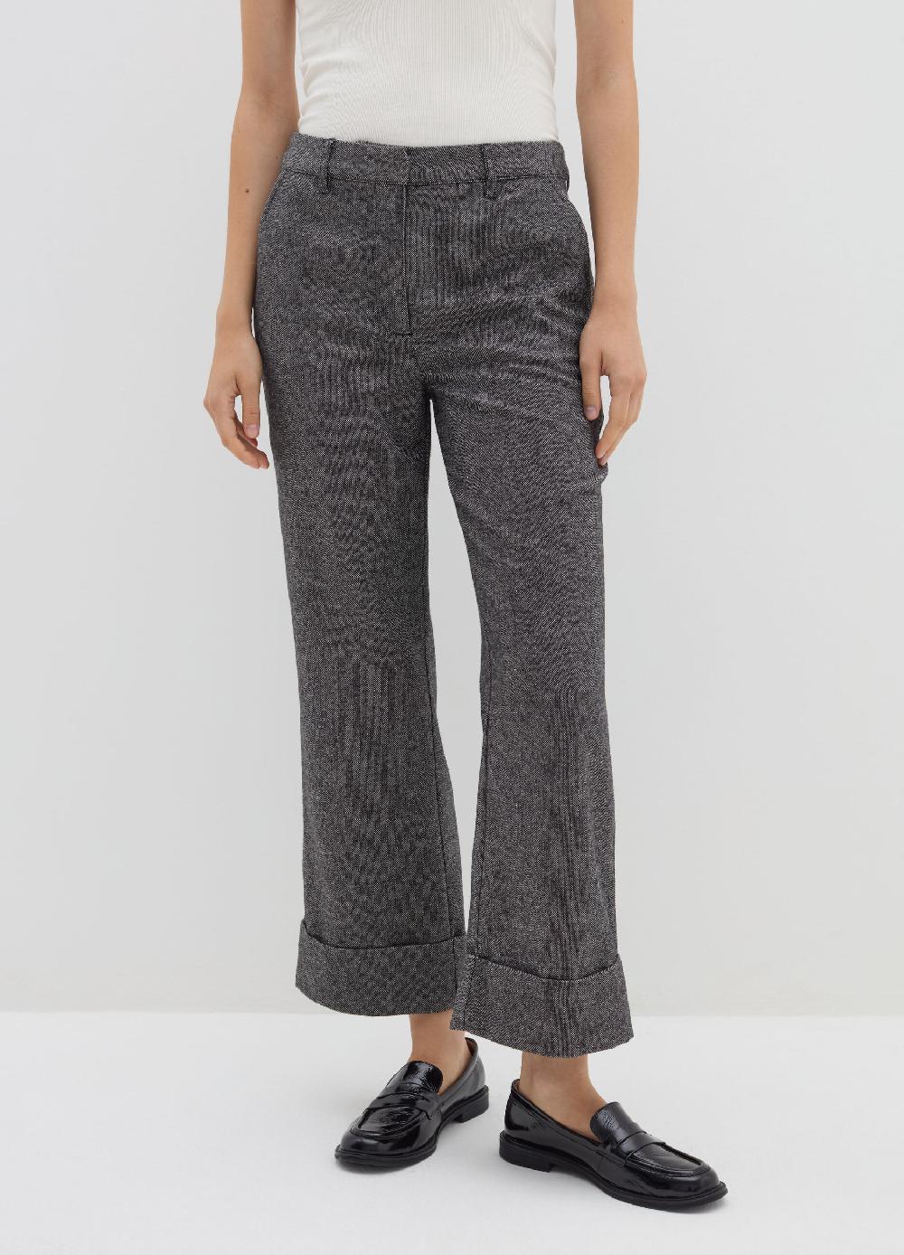 Stefanel Pantalone a gamba larga in tweed Offerta