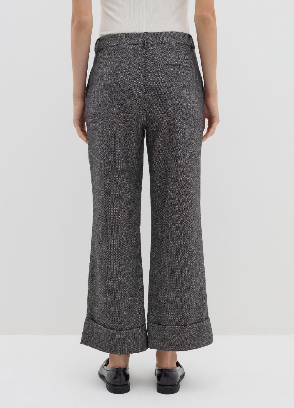 Stefanel Pantalone a gamba larga in tweed Offerta