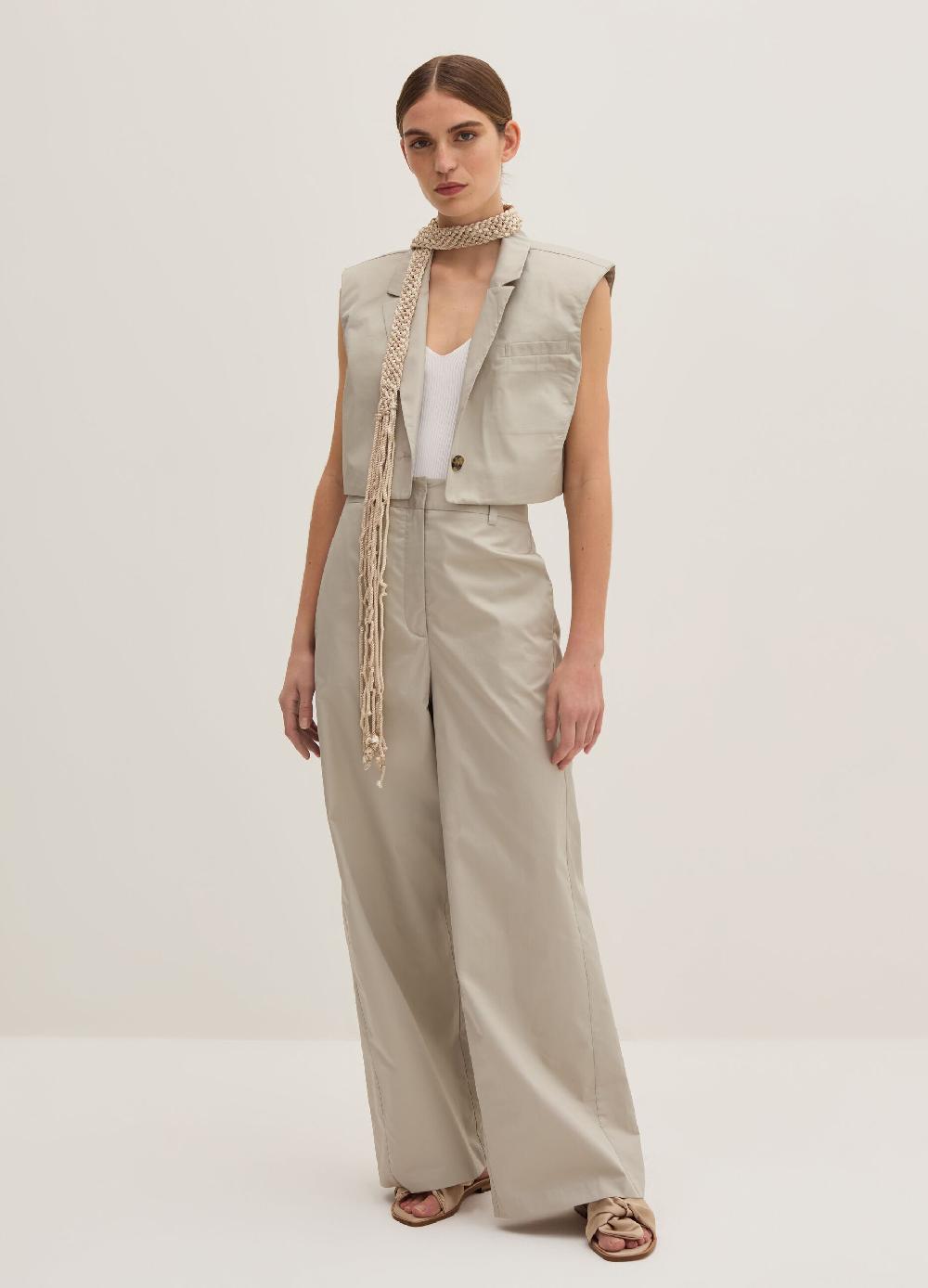 Stefanel Pantalone straight fit in satin Offerta speciale