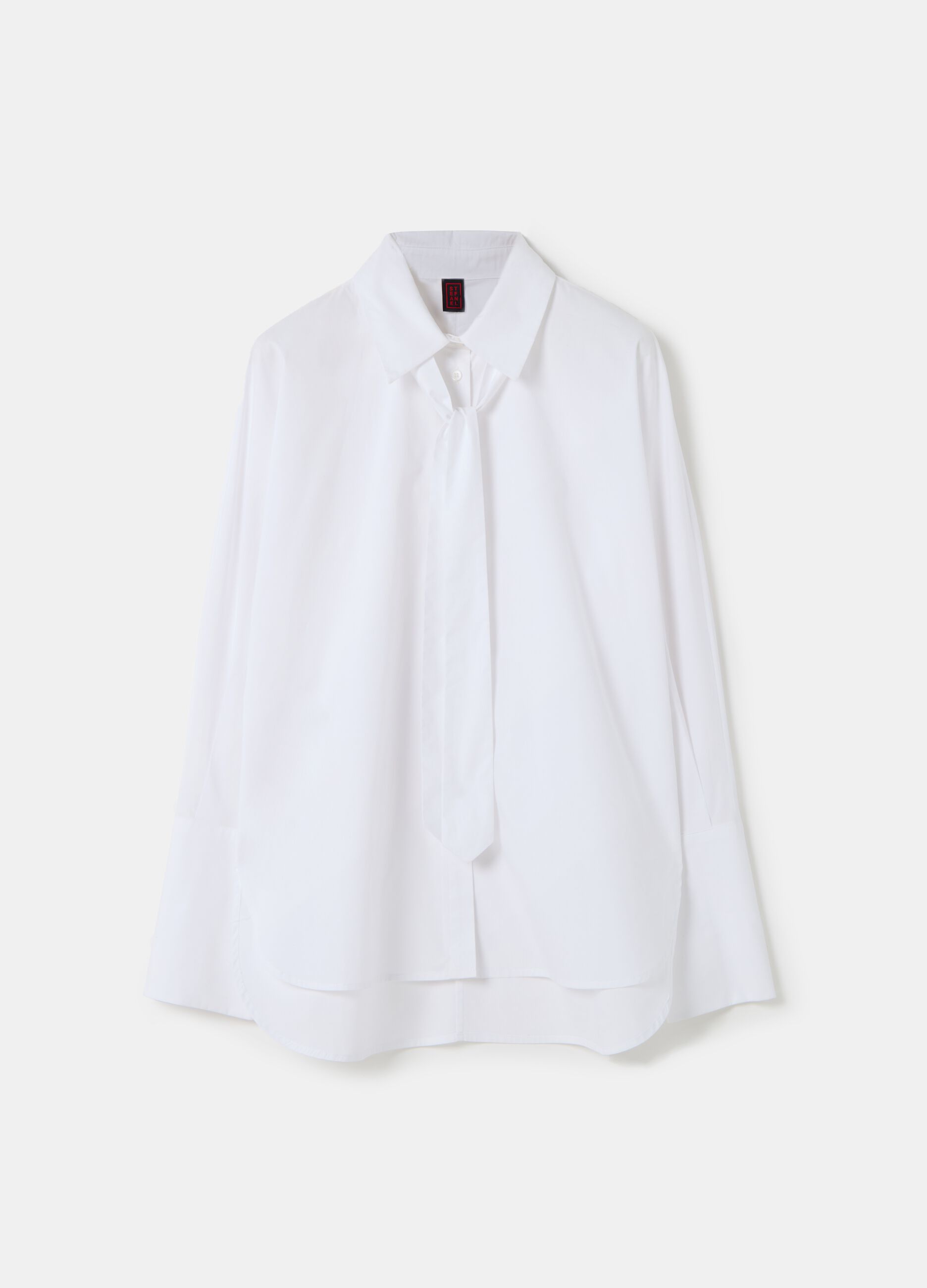 Stefanel Camicia in popeline con cravatta Grande vendita