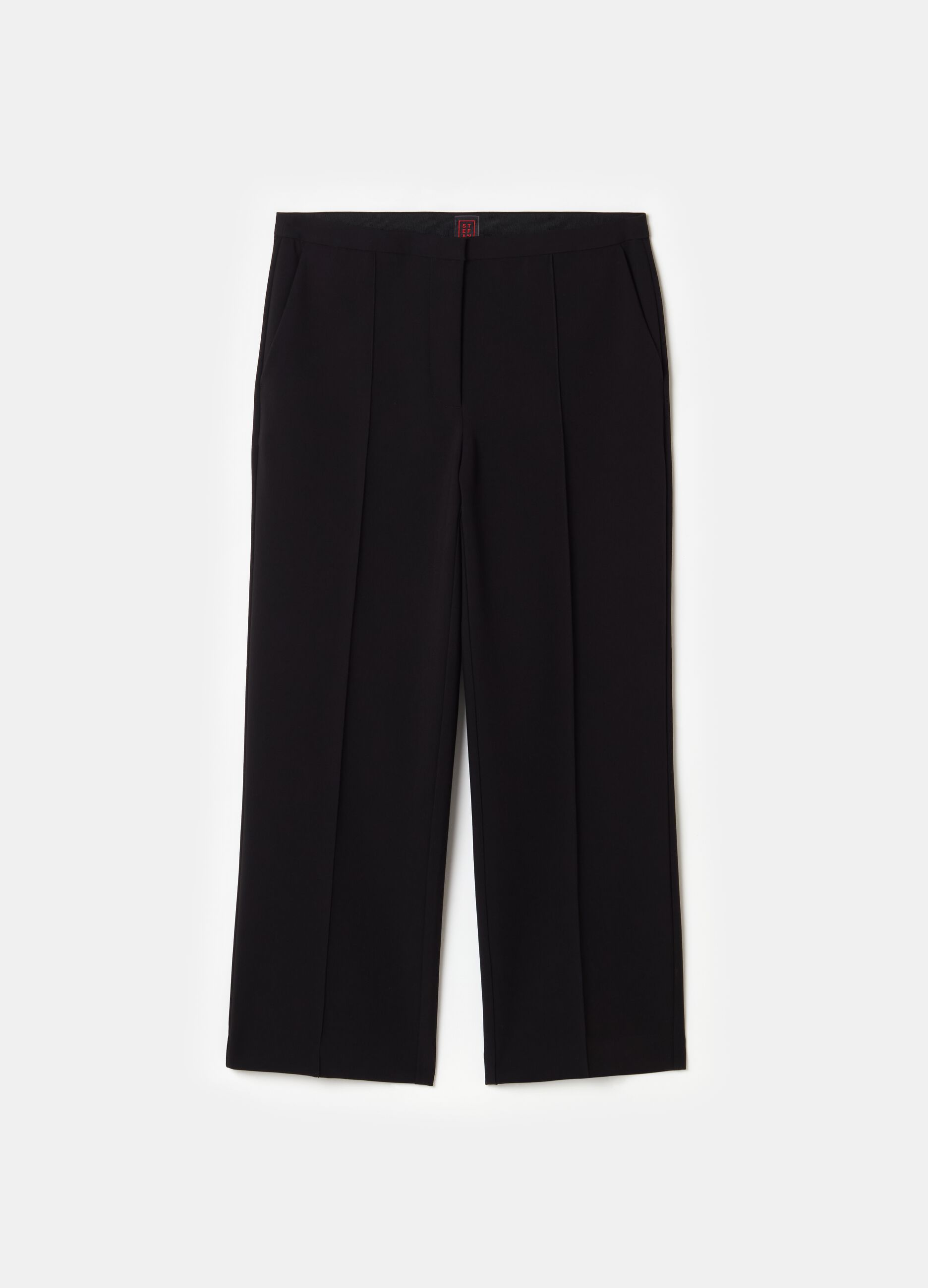 Stefanel Pantalone a sigaretta crop in crêpe doppia Flash Sale