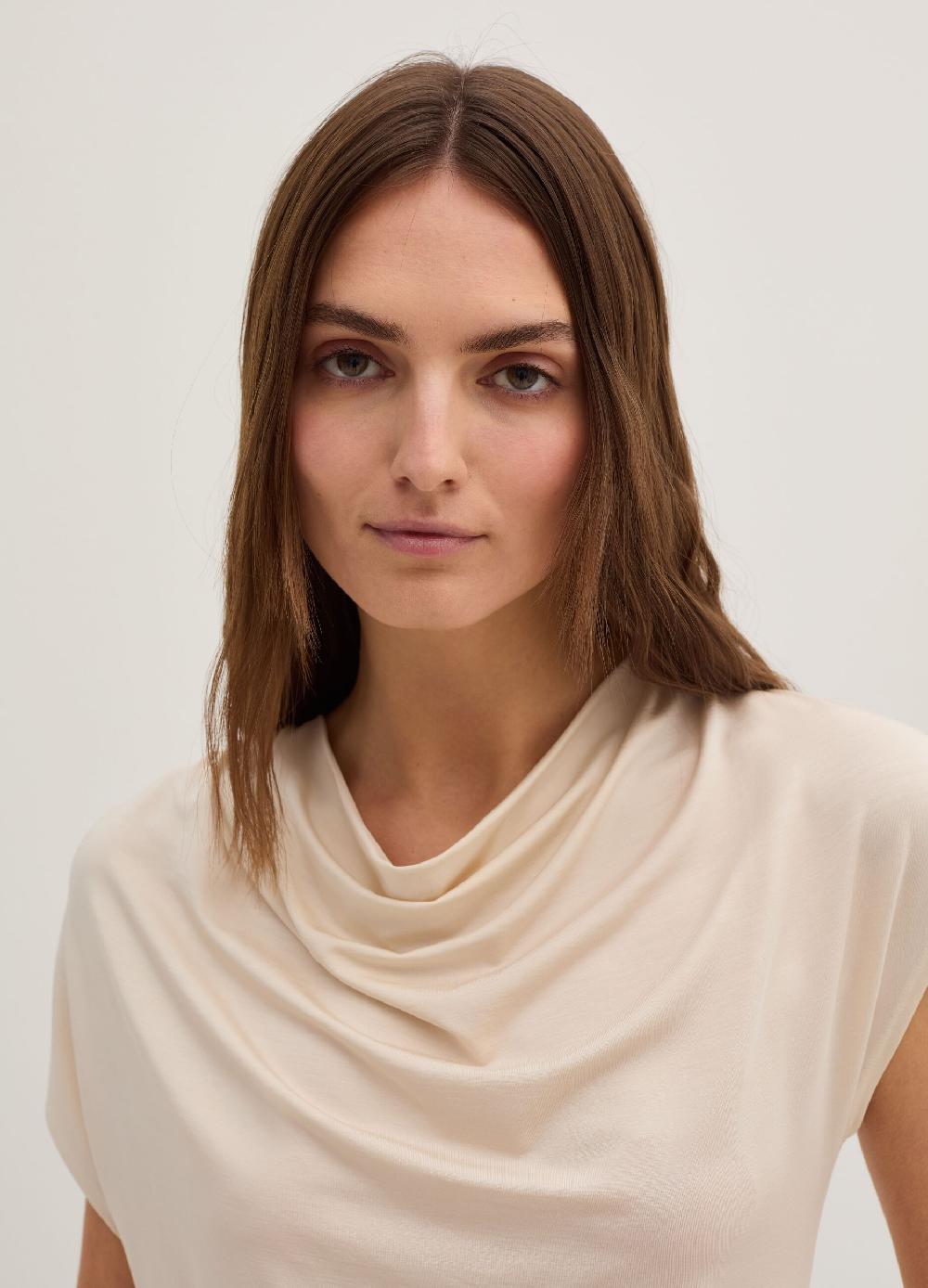 Stefanel Top smanicato scollo con drappeggio Shopping online