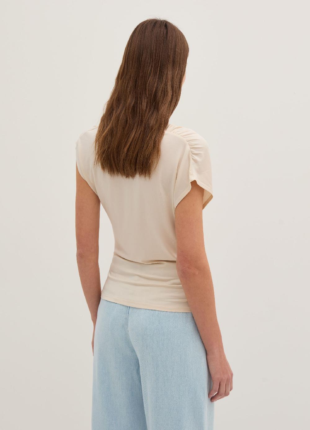 Stefanel Top smanicato scollo con drappeggio Shopping online