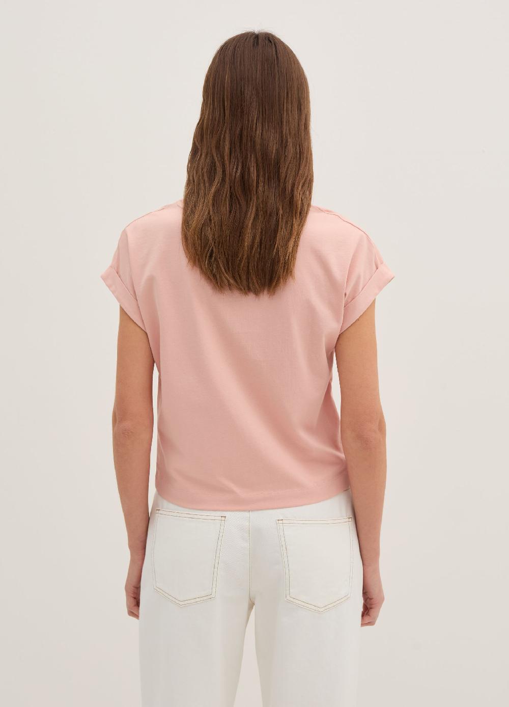 Stefanel T-shirt boxy fit con risvolti Offerta temporanea