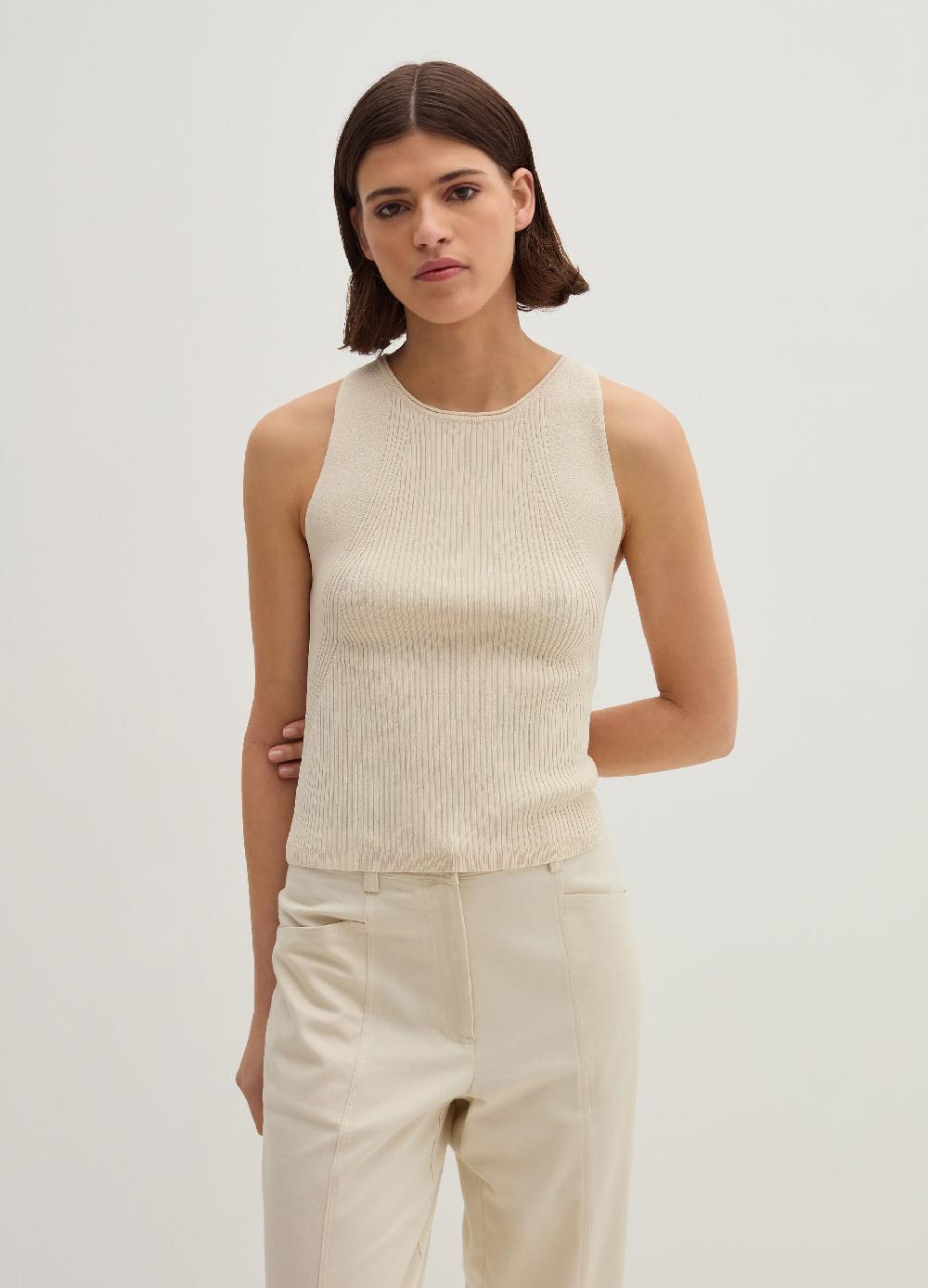 Stefanel Tank top in crêpe a coste piatte Nuovi prodotti