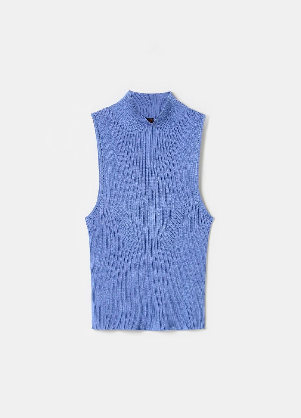Stefanel Tank top a coste piatte mock neck Sconti VIP