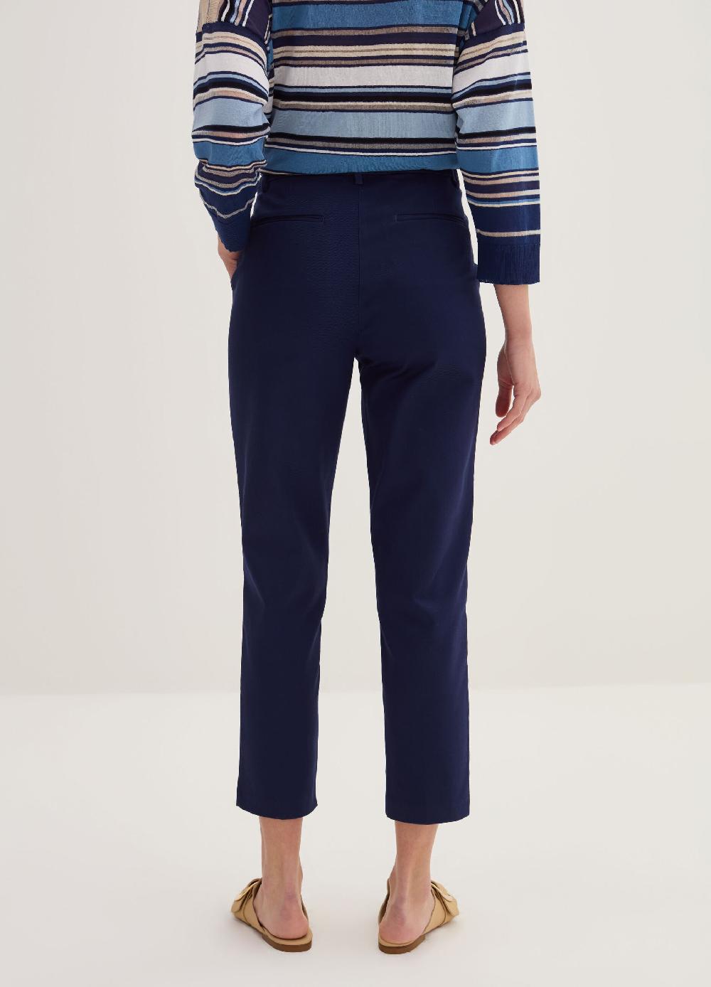 Stefanel Pantalone crop a sigaretta in twill stretch Prezzo basso