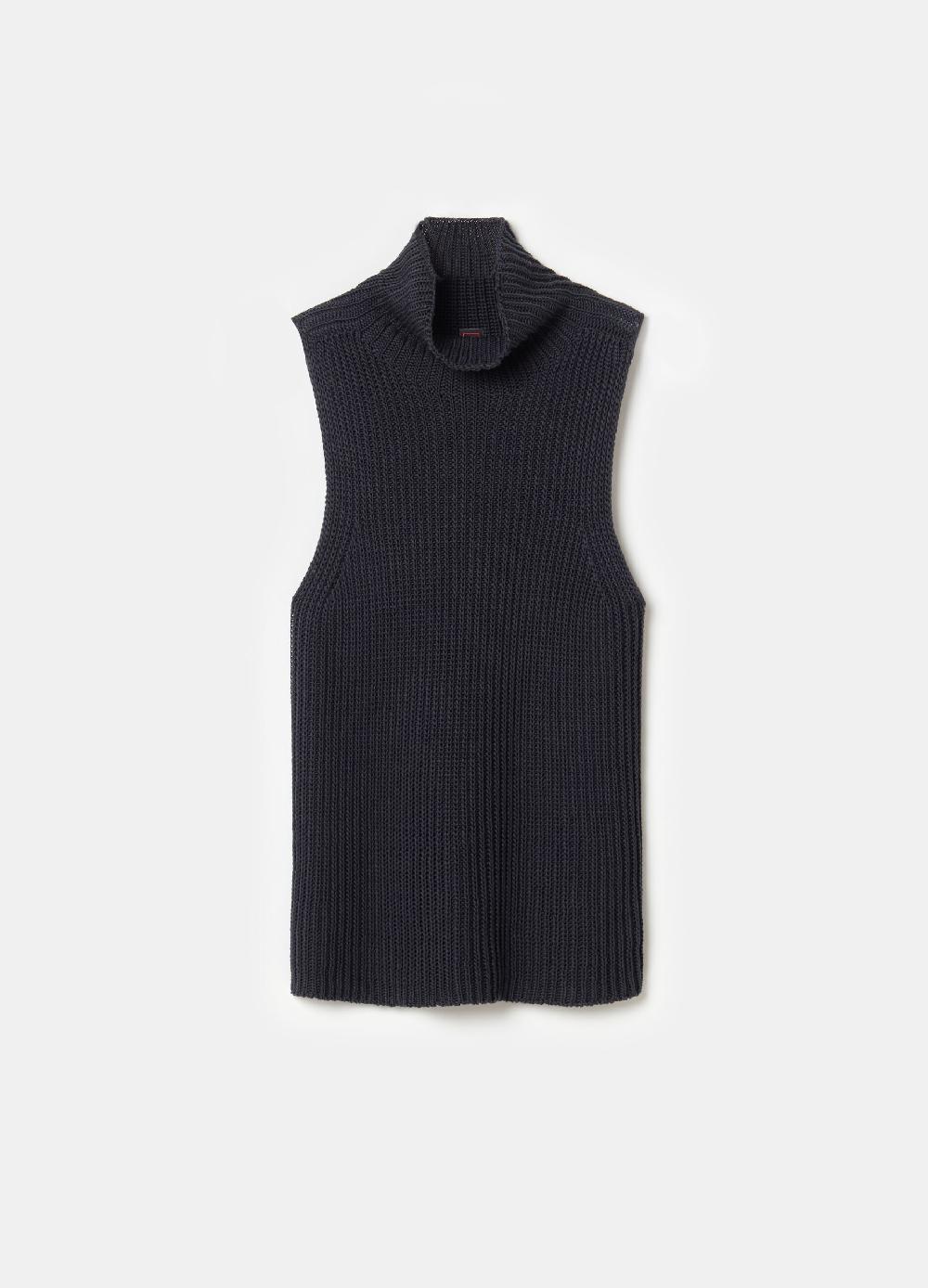 Stefanel Tank top a coste inglesi senza cuciture Ritorno libero