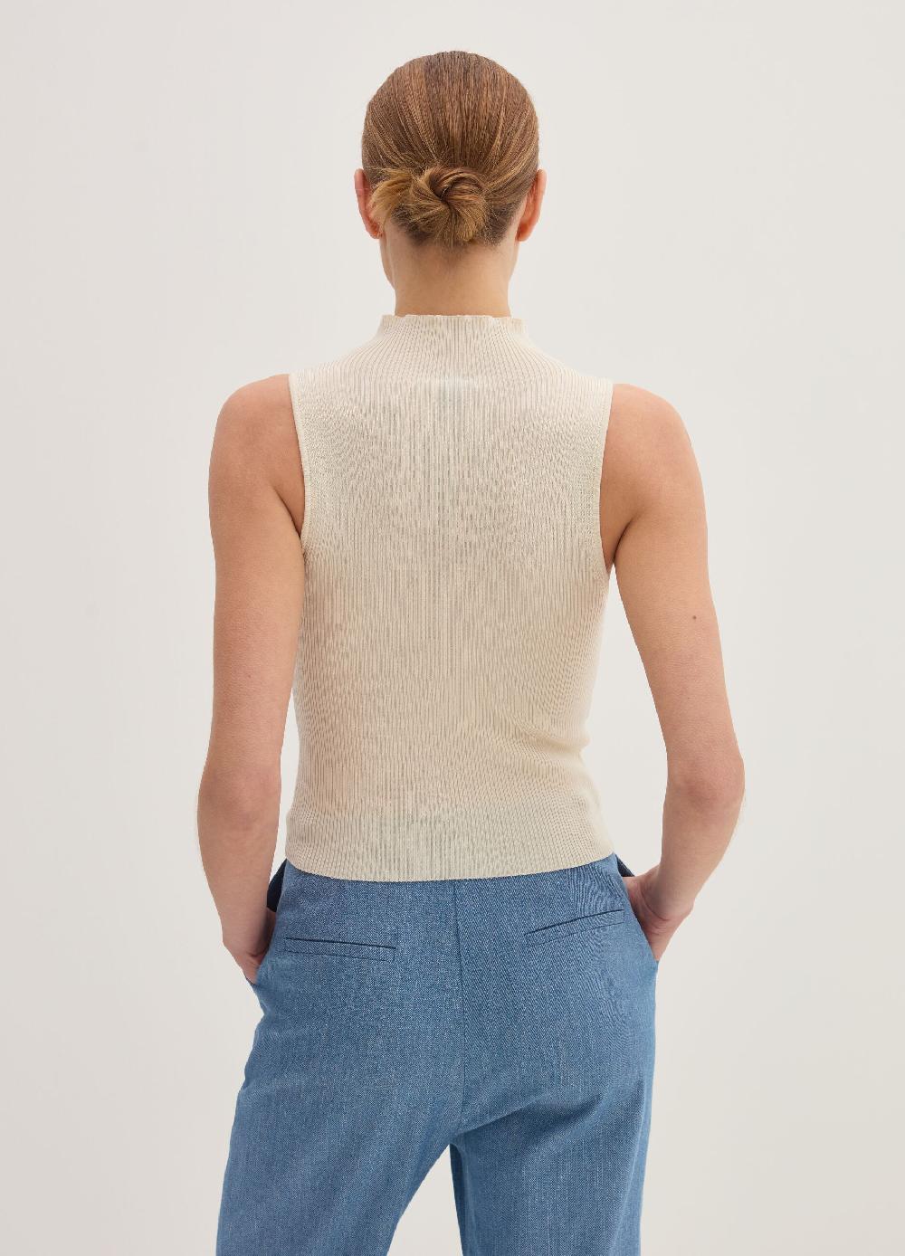 Stefanel Tank top a coste piatte mock neck Ultimi tre giorni