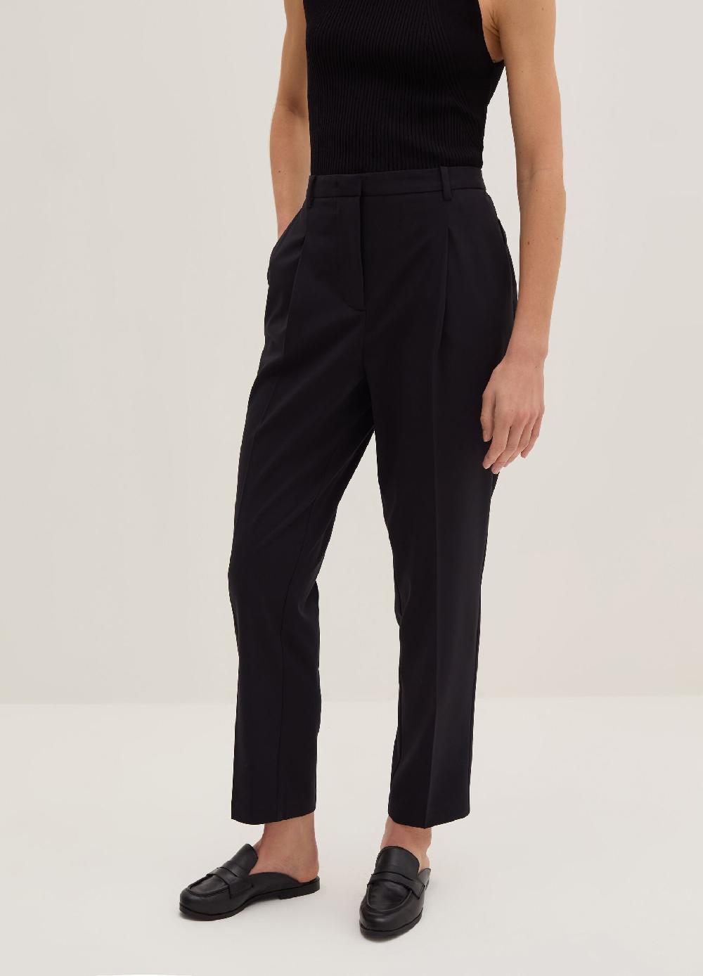Stefanel Pantalone a sigaretta in gabardina con pinces Fino al 65% di sconto