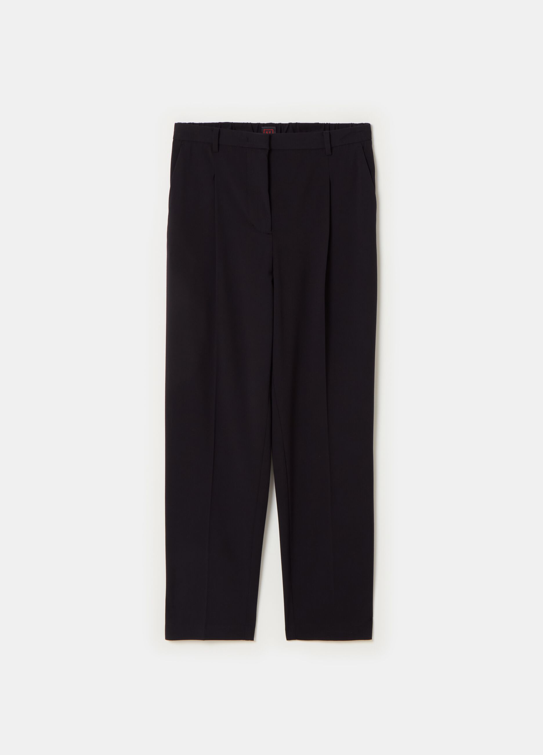 Stefanel Pantalone a sigaretta in gabardina con pinces Fino al 65% di sconto