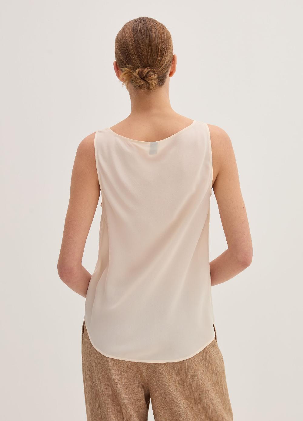 Stefanel Top in crêpe de chine con drappeggio Offerta speciale della fabbrica
