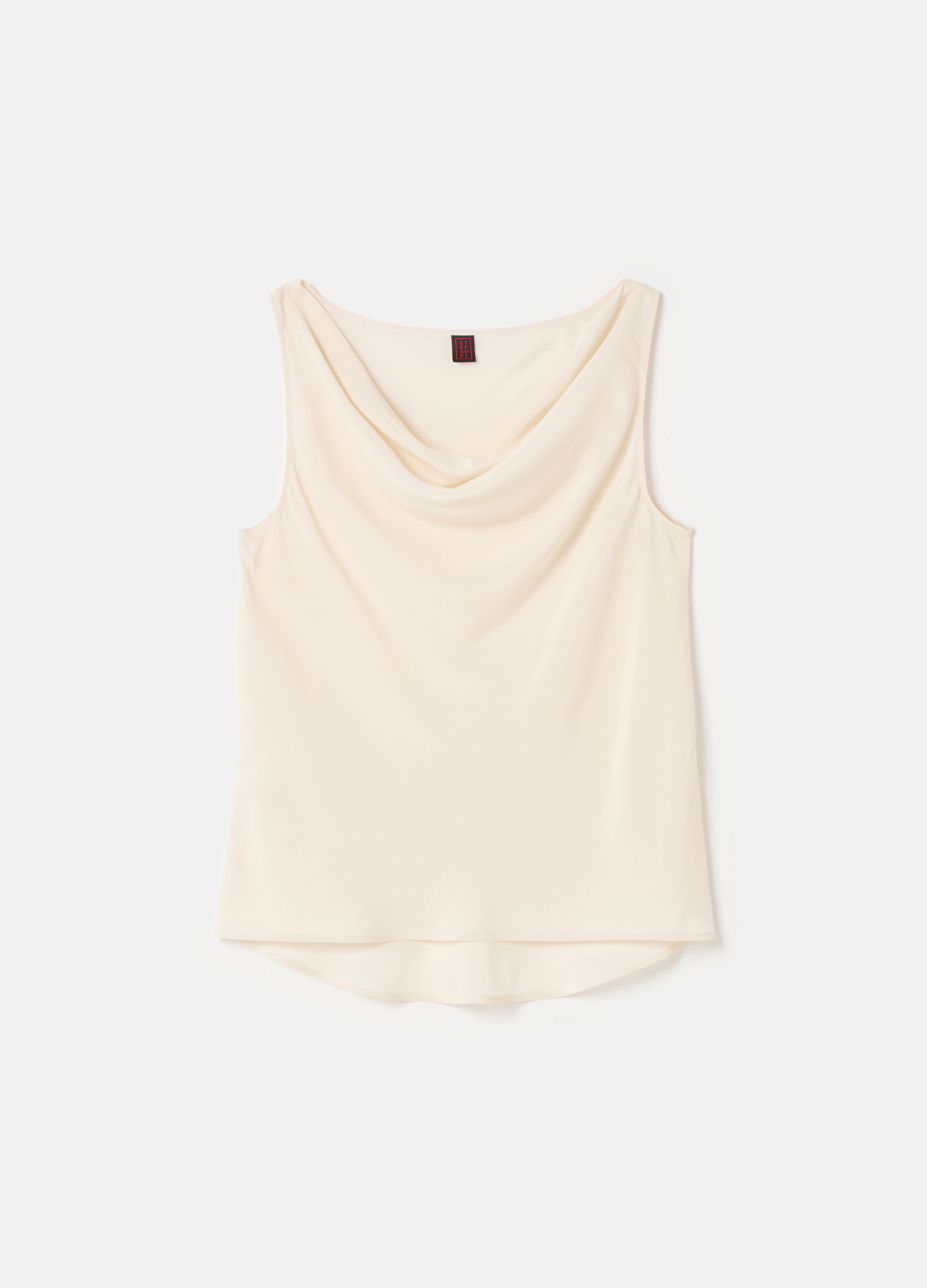 Stefanel Top in crêpe de chine con drappeggio Offerta speciale della fabbrica
