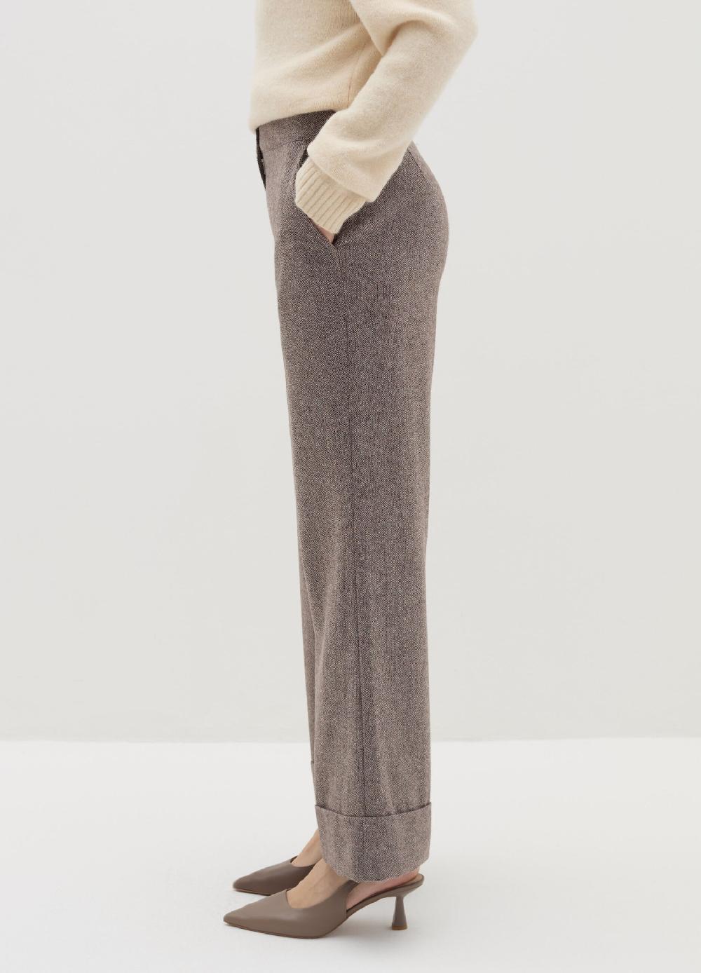 Stefanel Pantalone straight fit a spina di pesce Super sconto