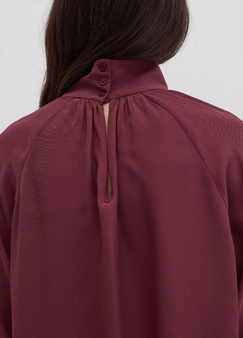 Stefanel Blusa a collo alto in viscosa e seta Enormi sconti