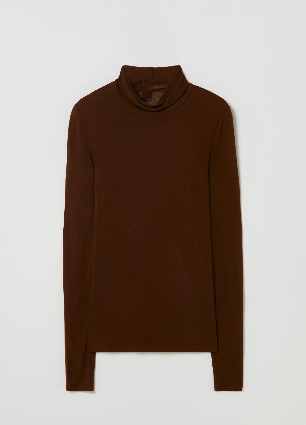 Stefanel T-shirt a collo alto in Lyocell e lana Black Friday Prezzi