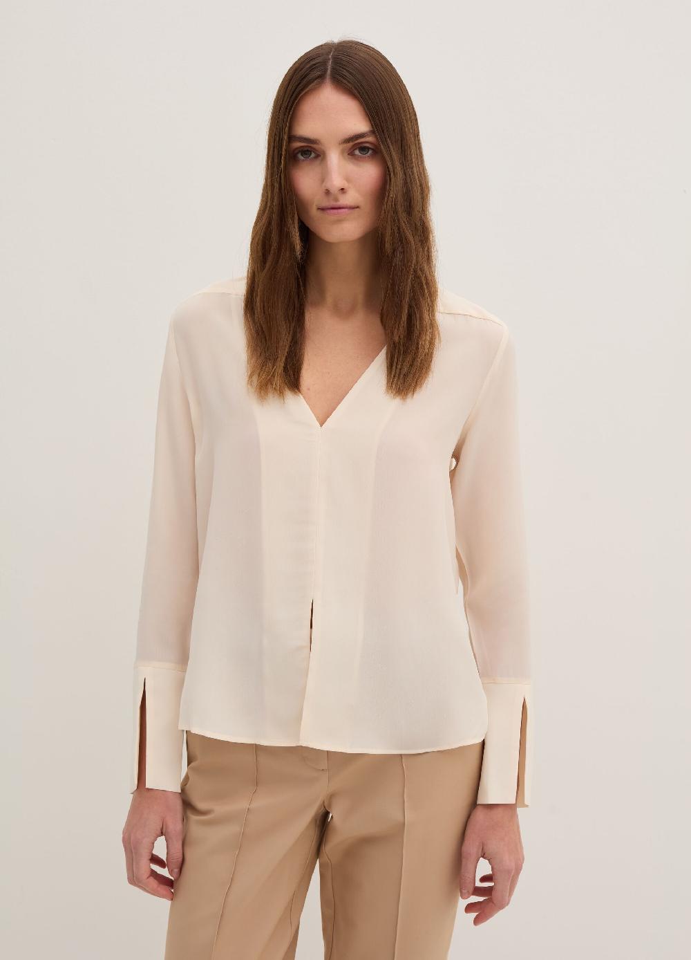 Stefanel Blusa in crêpe de chine con scollo a V 50% di sconto per tempo limitato