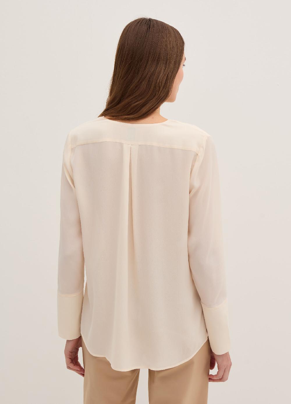 Stefanel Blusa in crêpe de chine con scollo a V 50% di sconto per tempo limitato