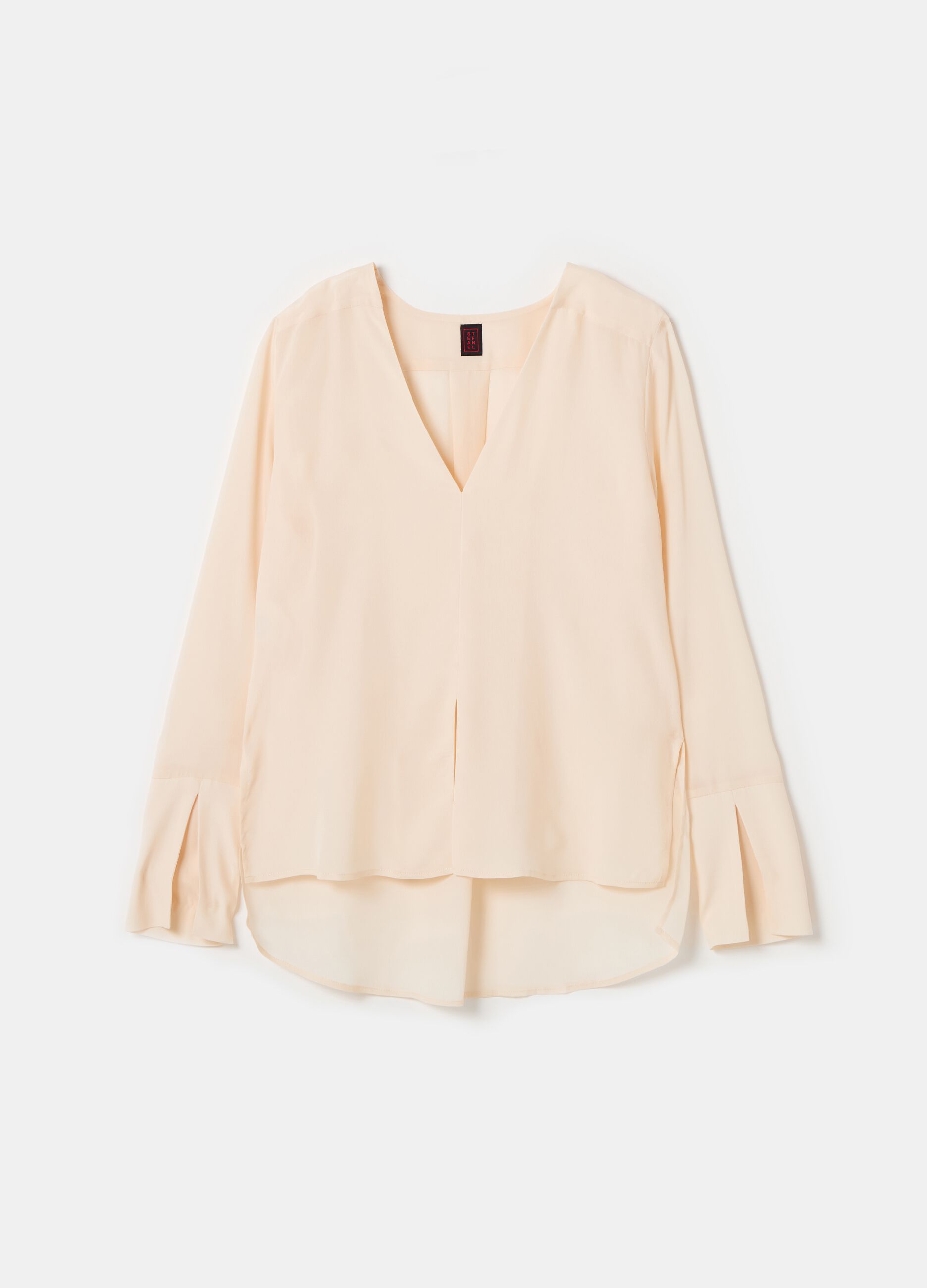 Stefanel Blusa in crêpe de chine con scollo a V 50% di sconto per tempo limitato