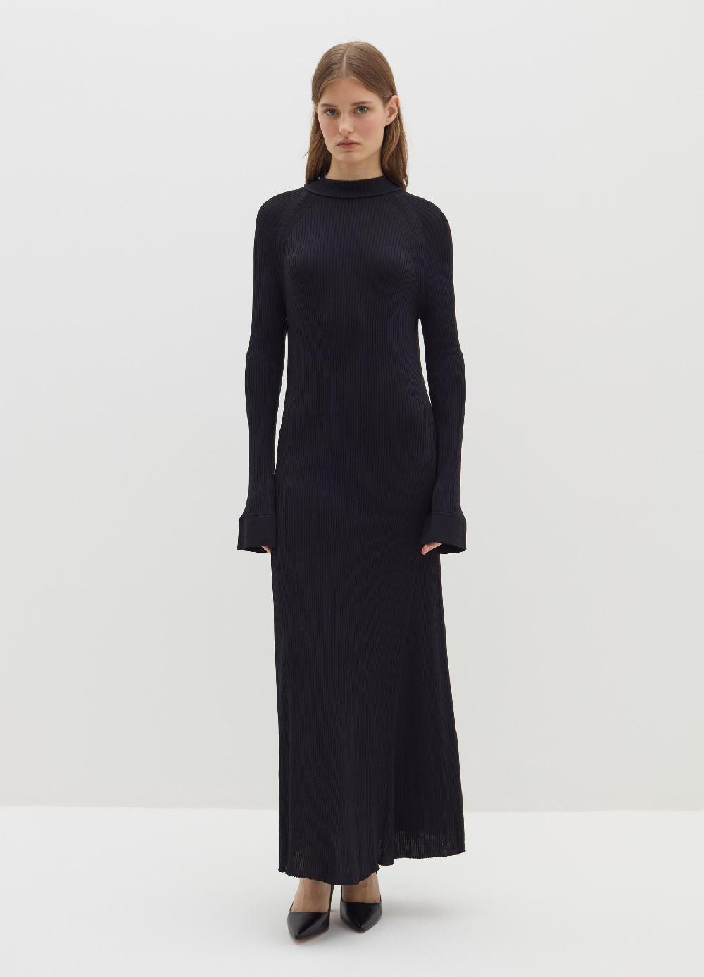 Stefanel Vestito lungo a coste piatte cut out Sconti questo mese