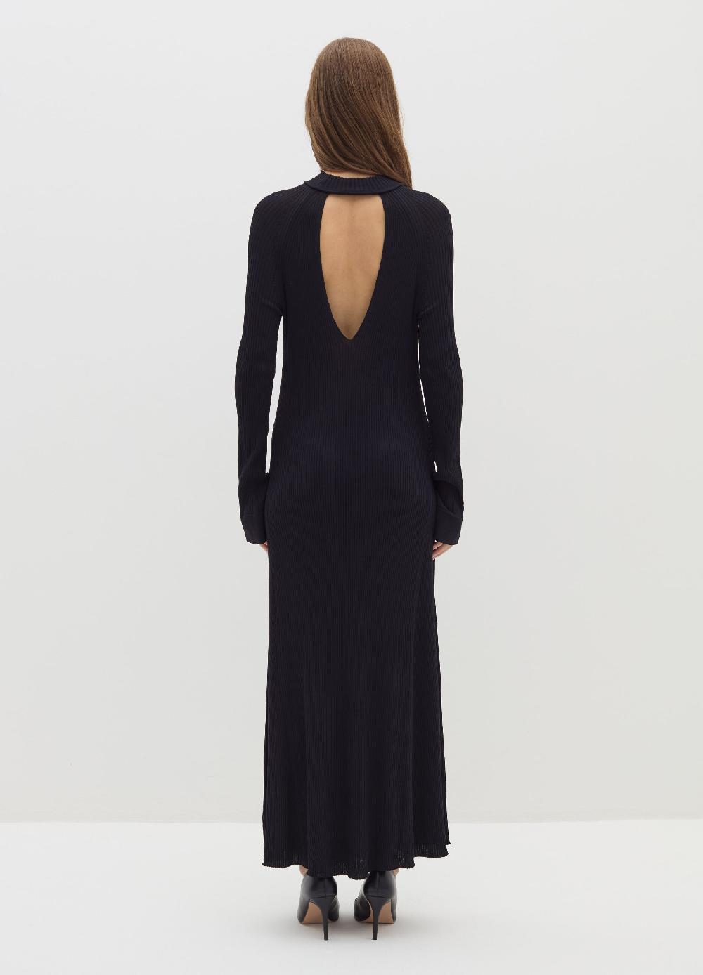 Stefanel Vestito lungo a coste piatte cut out Sconti questo mese